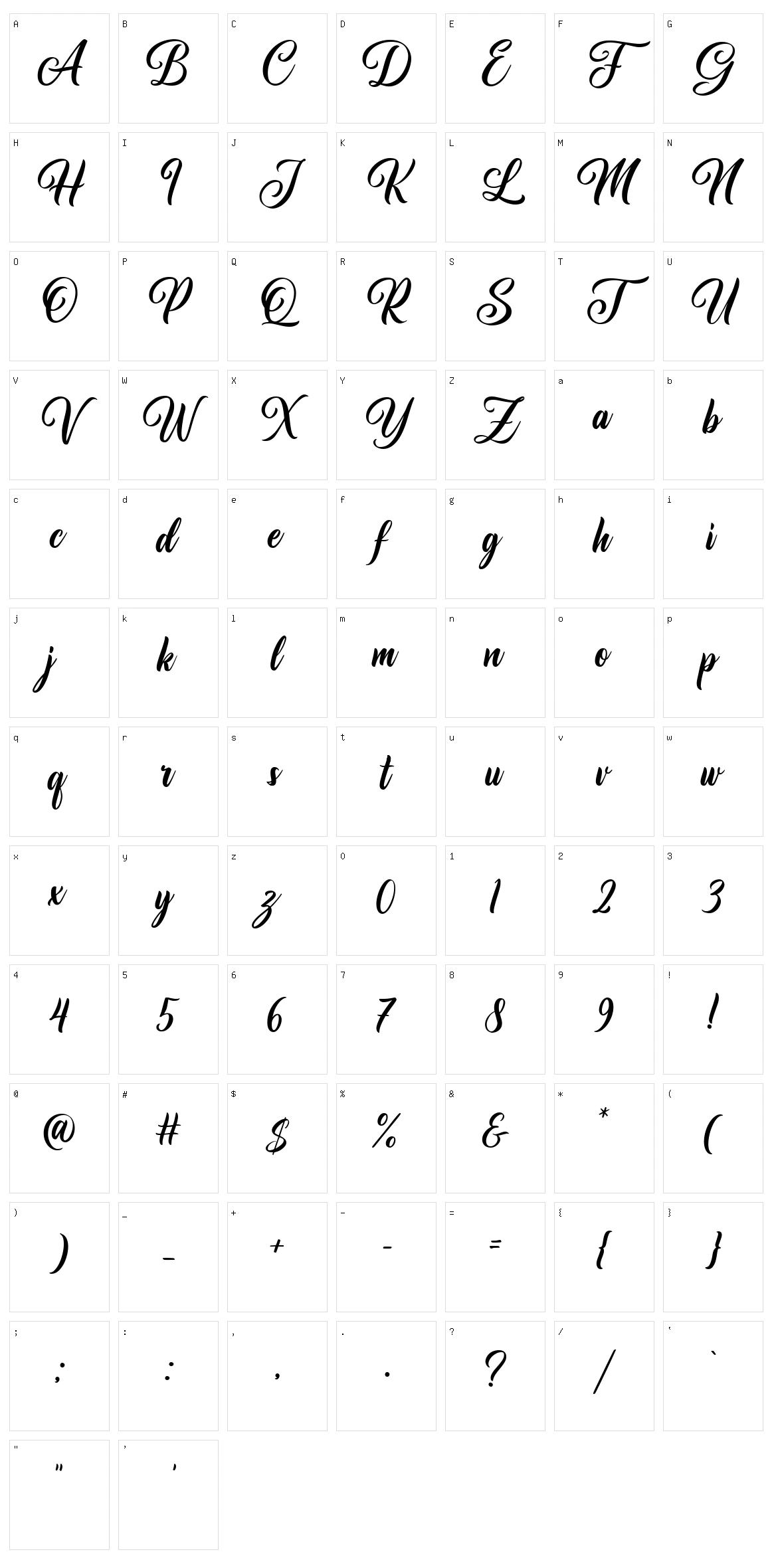 Le chant des Albatros Character Set