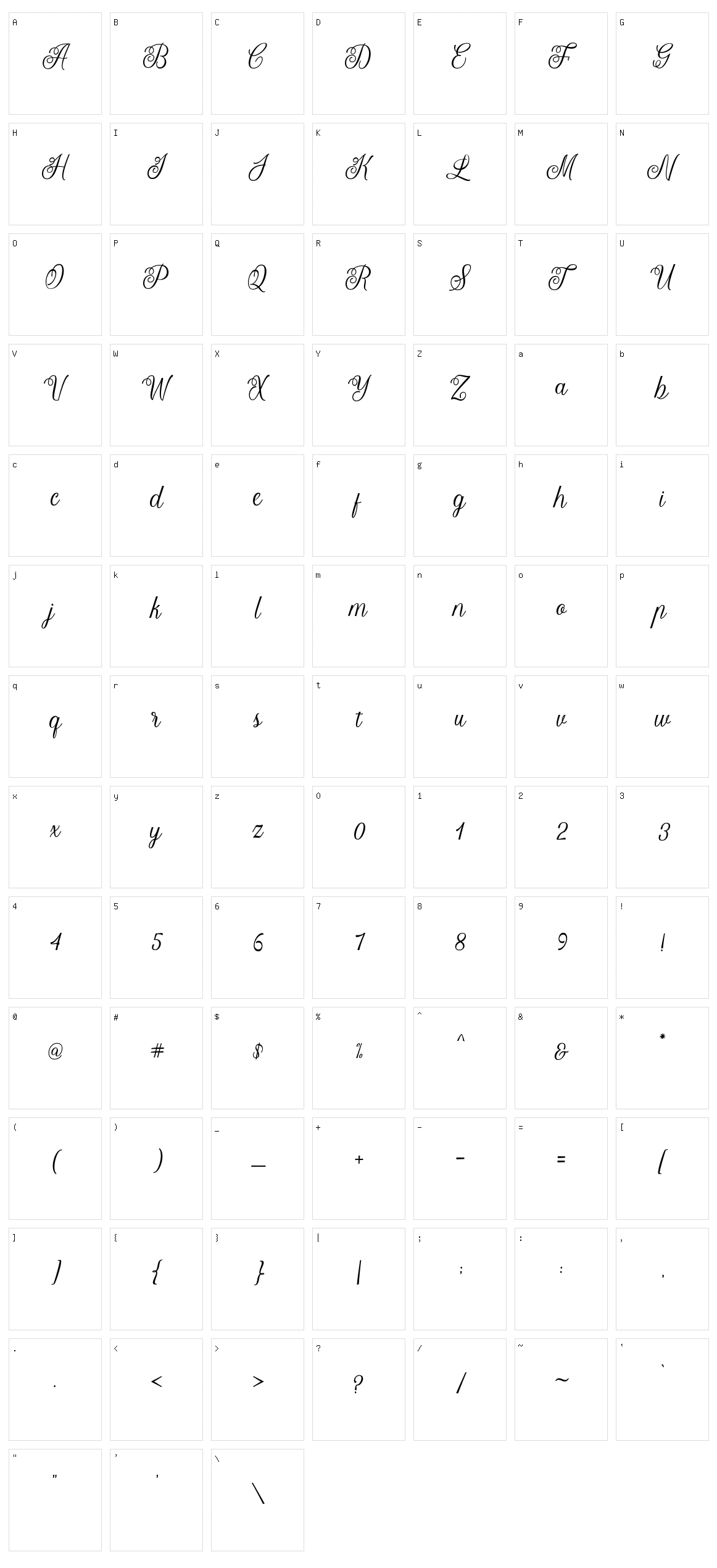 Letterline Character Set