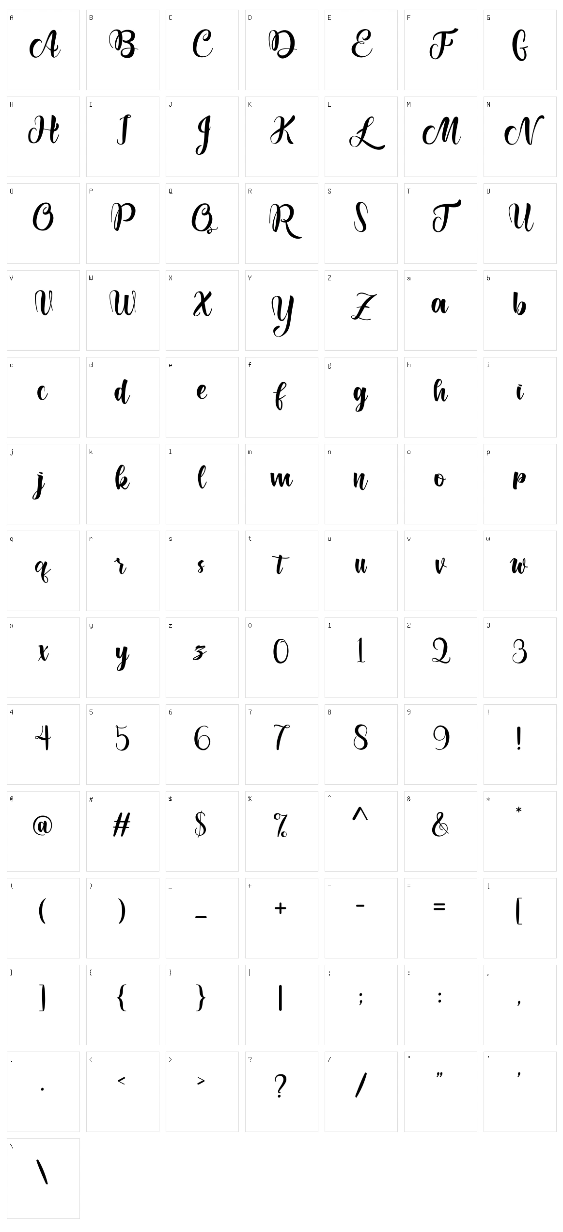 Lettyh Character Set