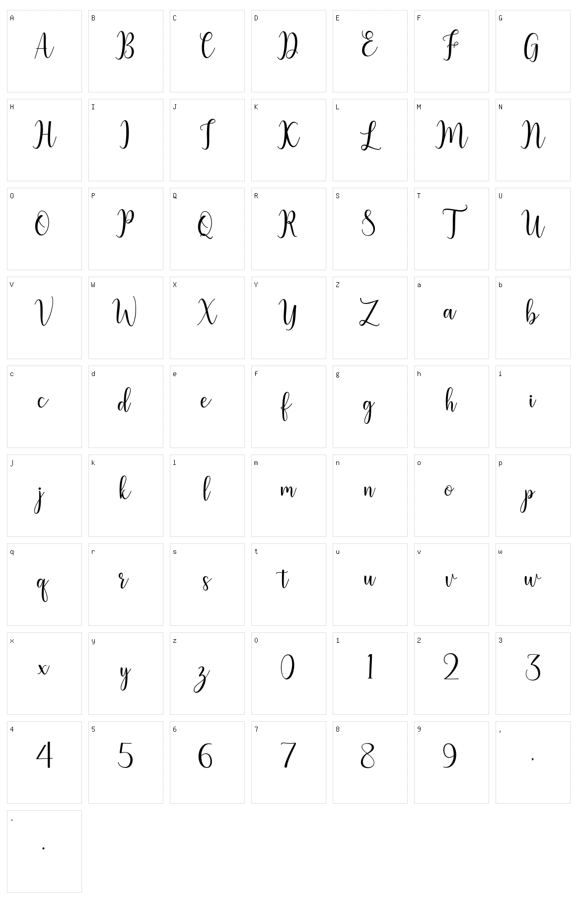 Litesha Character Set