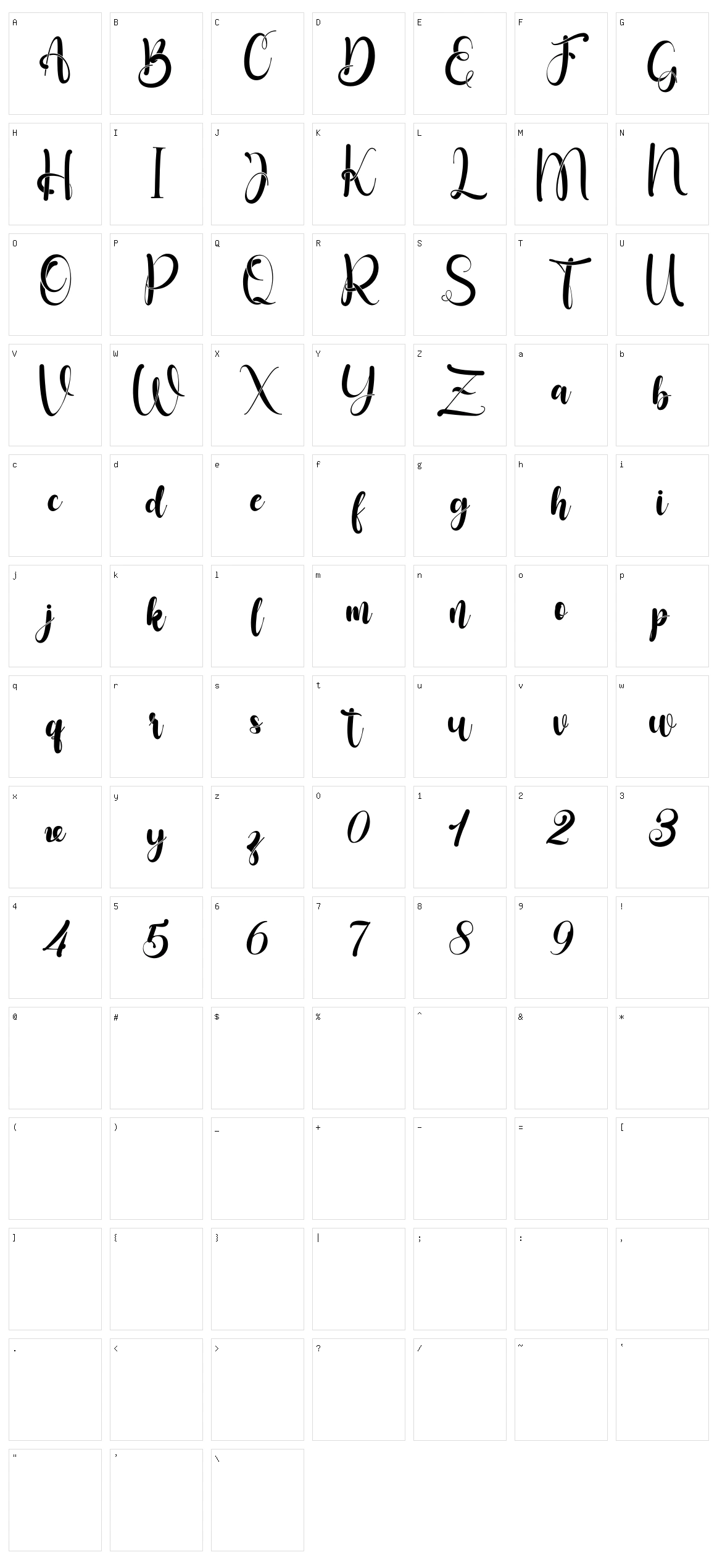 Little Tabilla Character Set