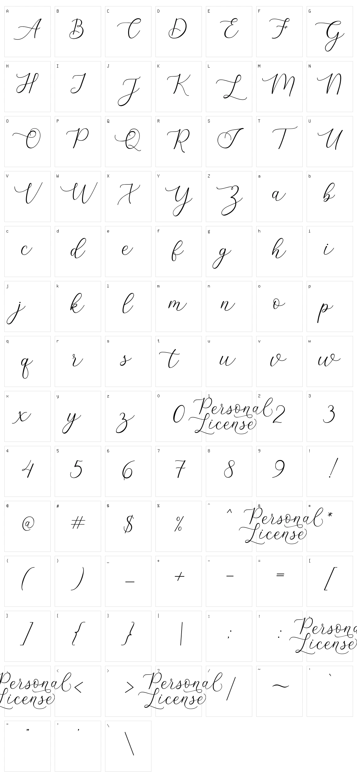 Lizelie Character Set