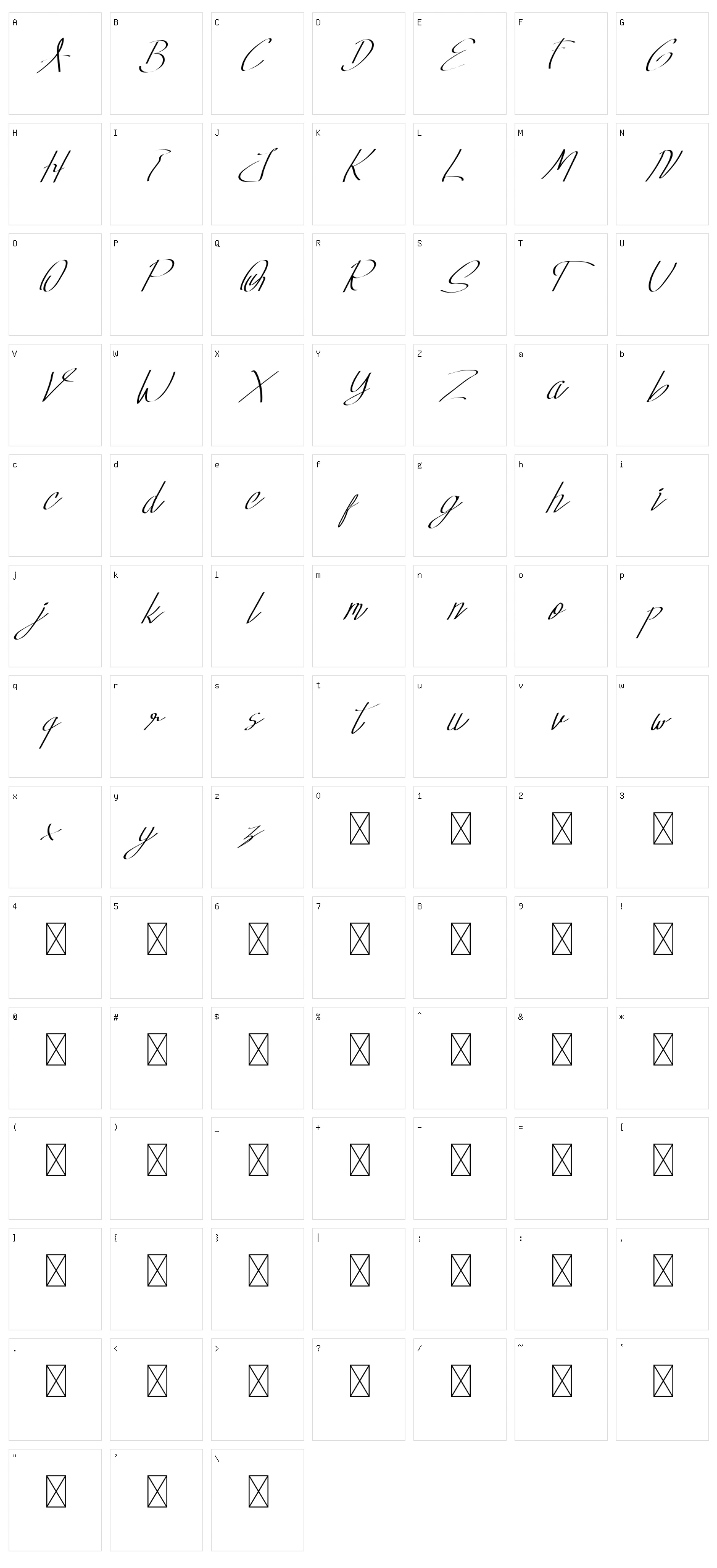 Long Knive Character Set
