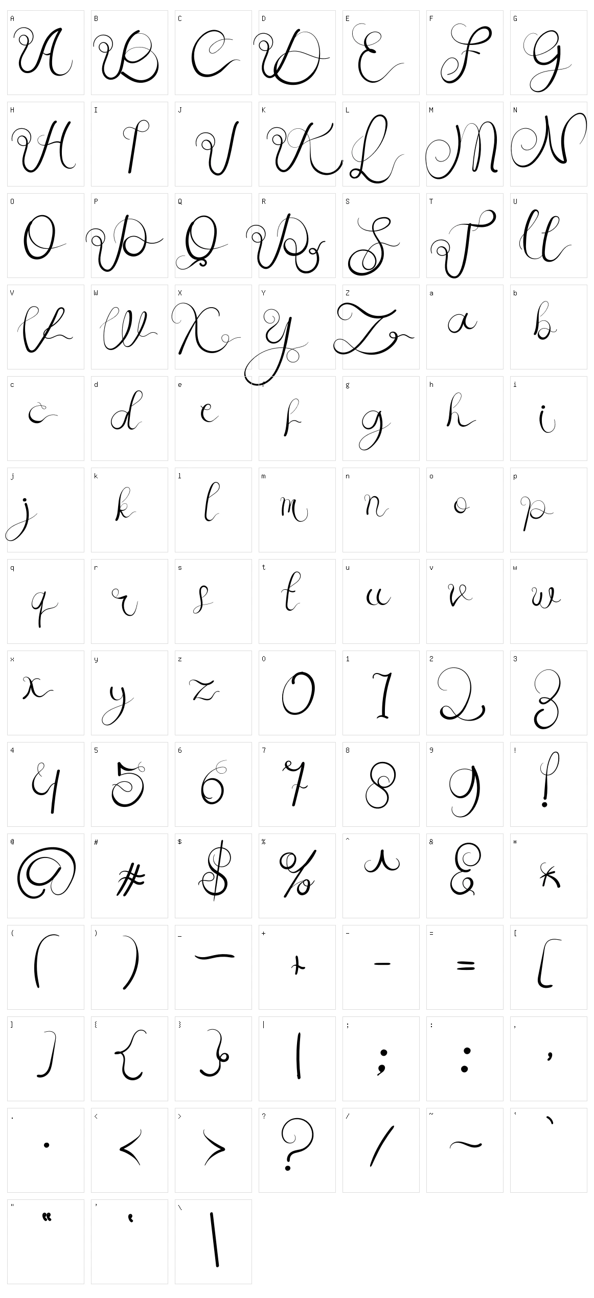 Loving Caligraphy Character Set