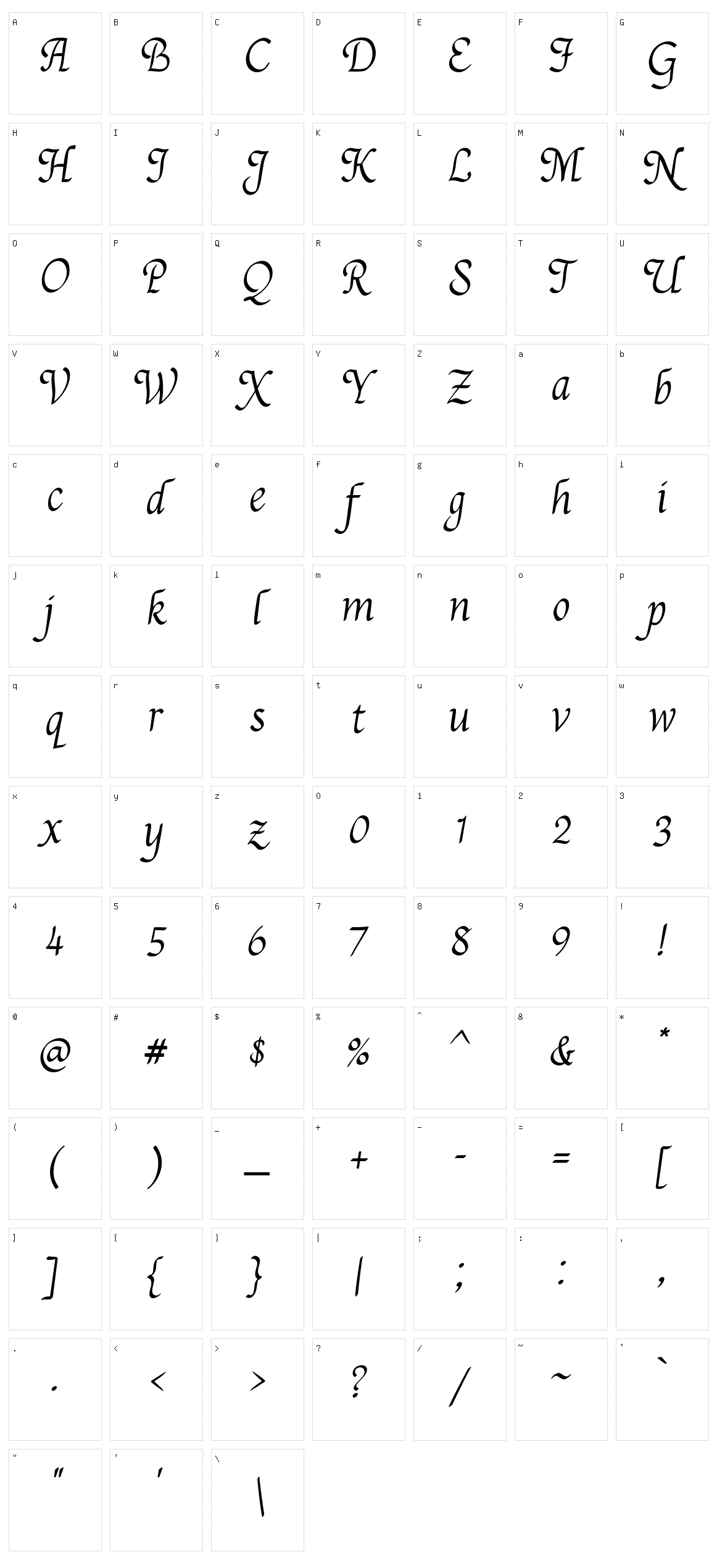 LT Diploma Character Set