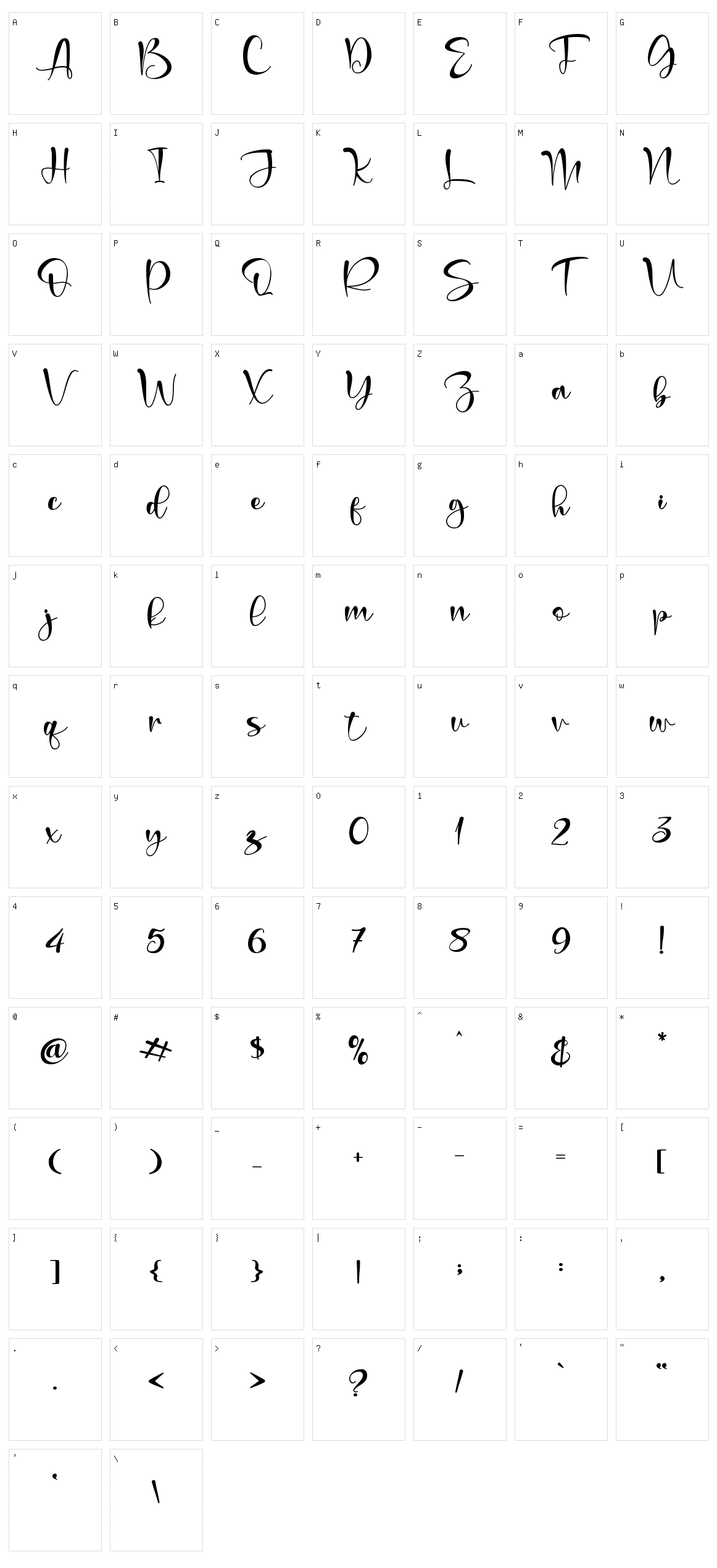 Mabelle Character Set