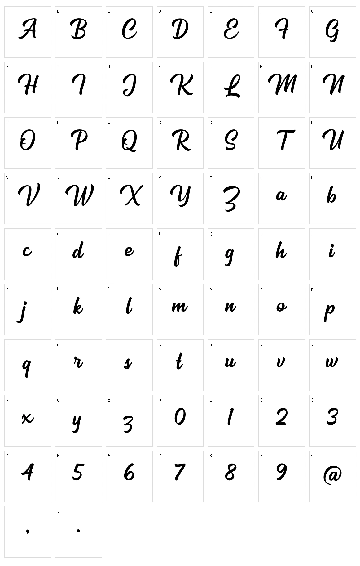Mackless Script Character Set