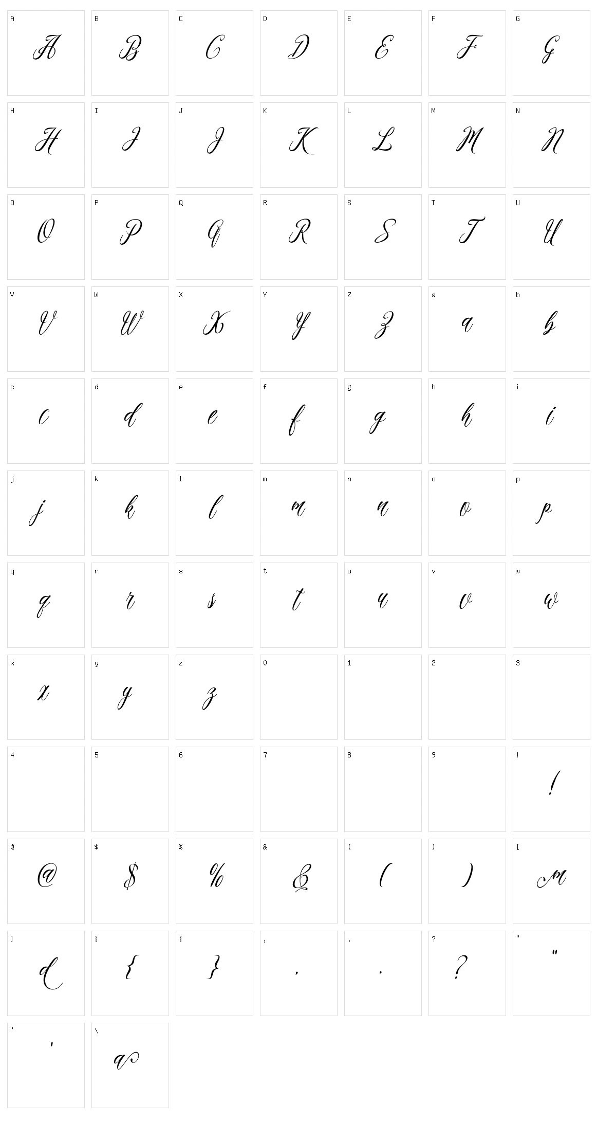 Madania Script Character Set