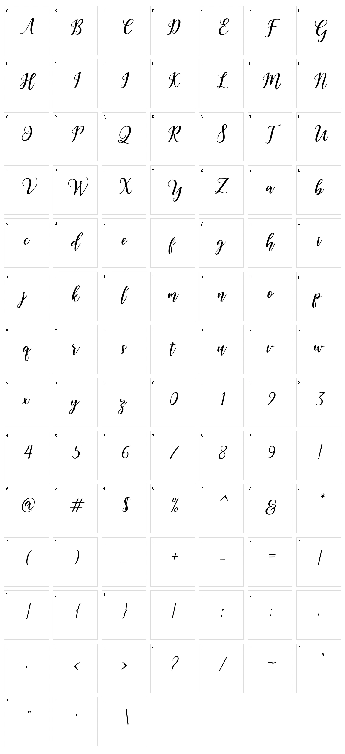 Madelina Character Set