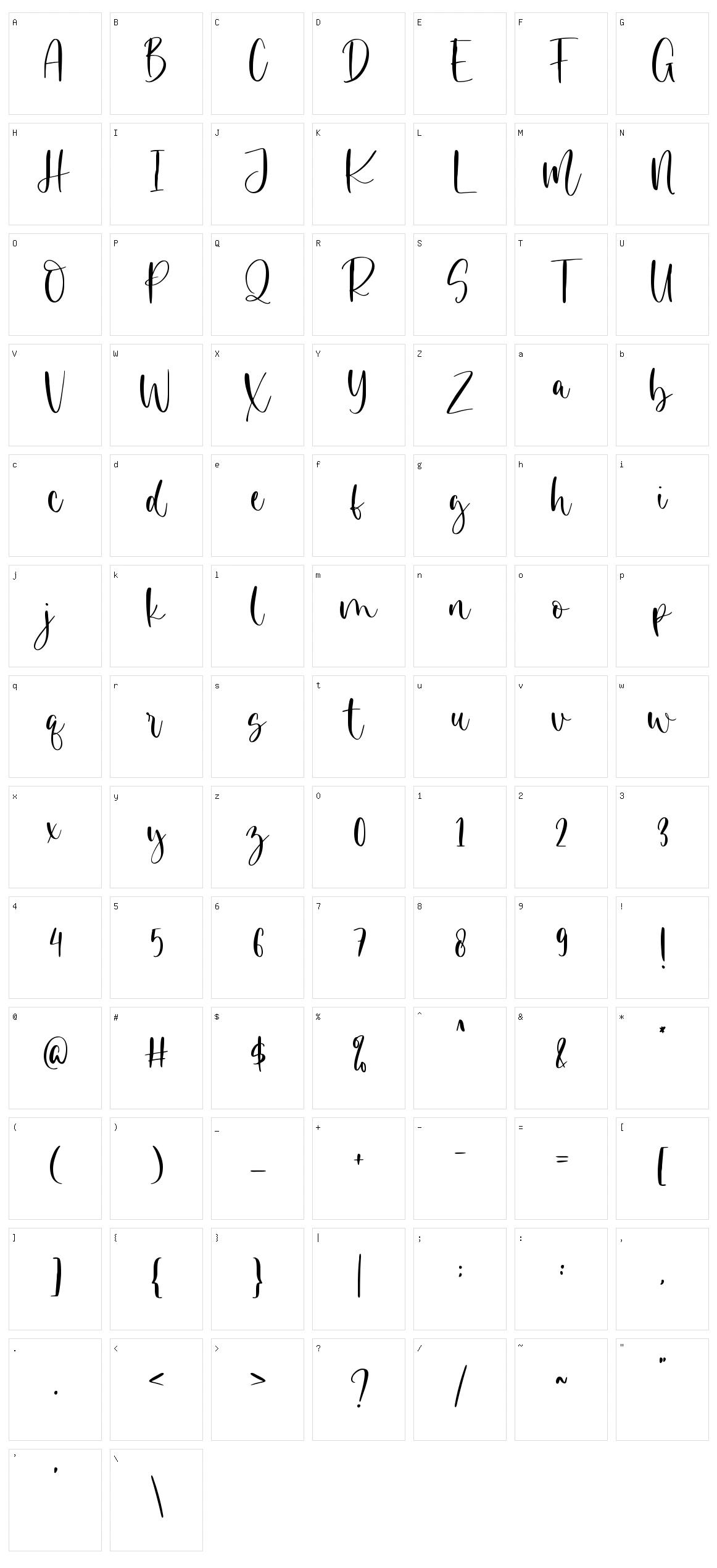 Magistone Character Set