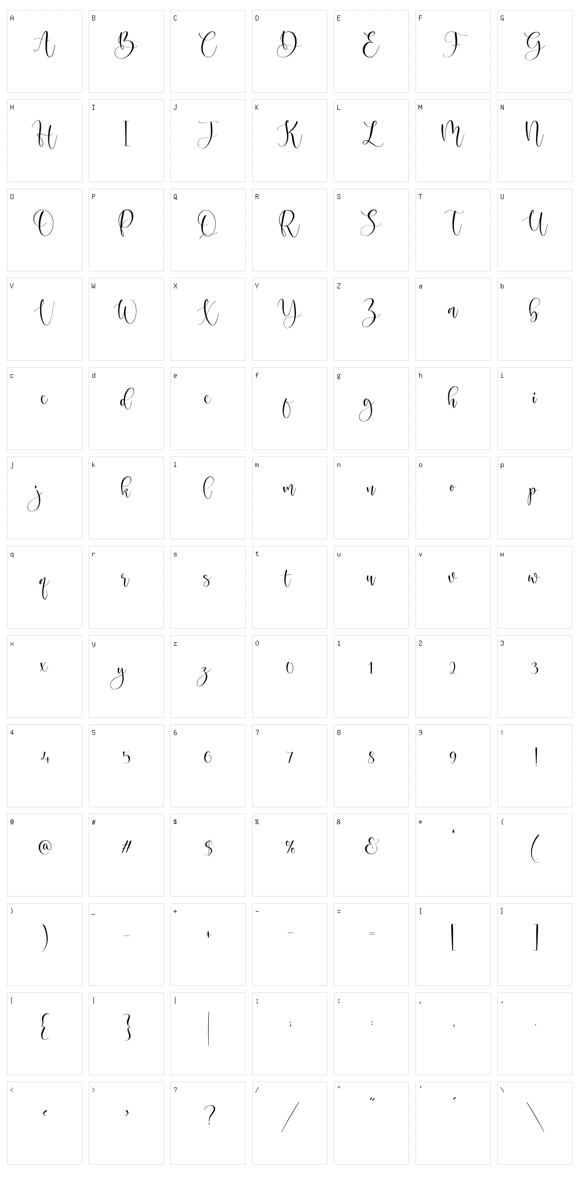 Magnolin Character Set