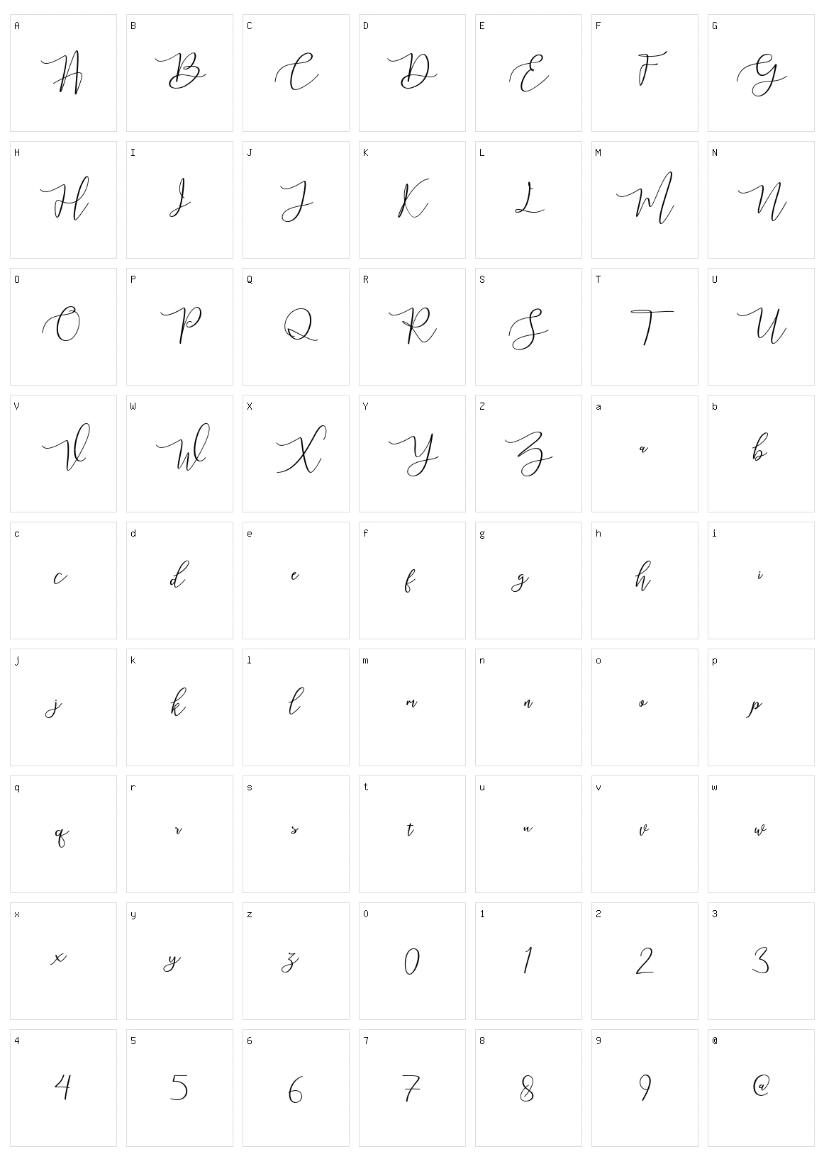 Mahligai Character Set