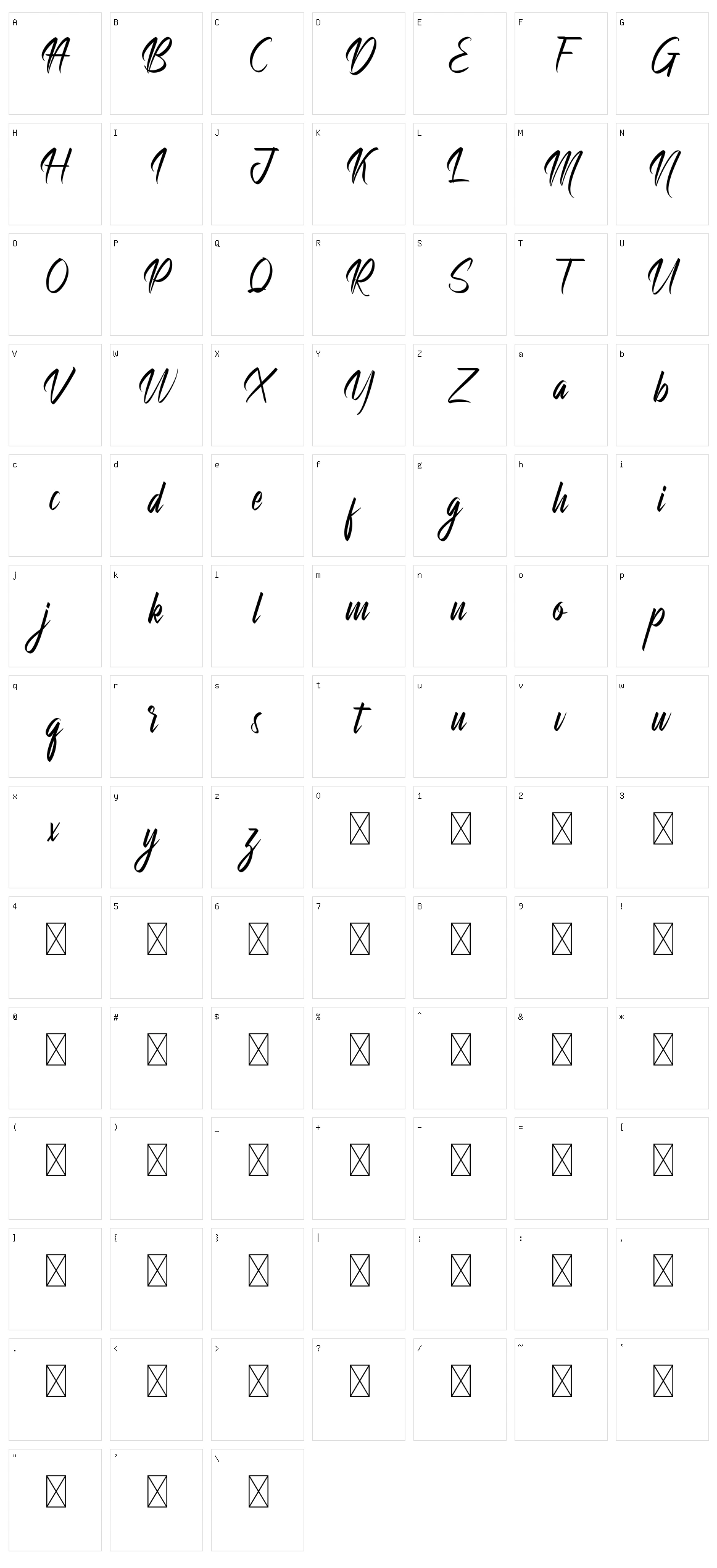 Mailboxing Character Set