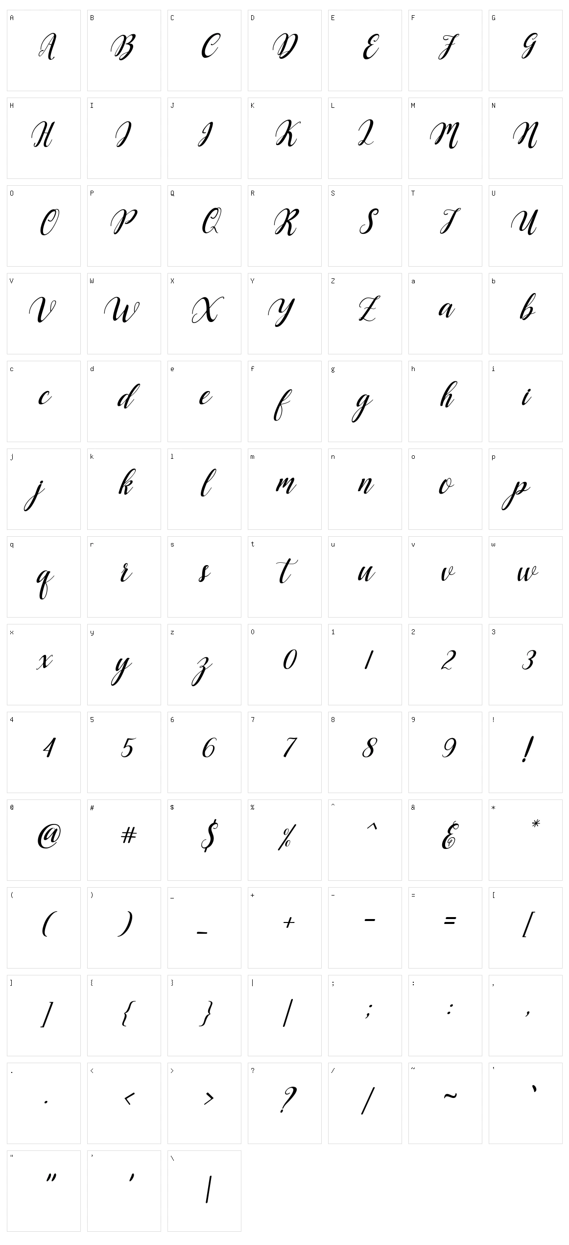 Maisara Script Character Set