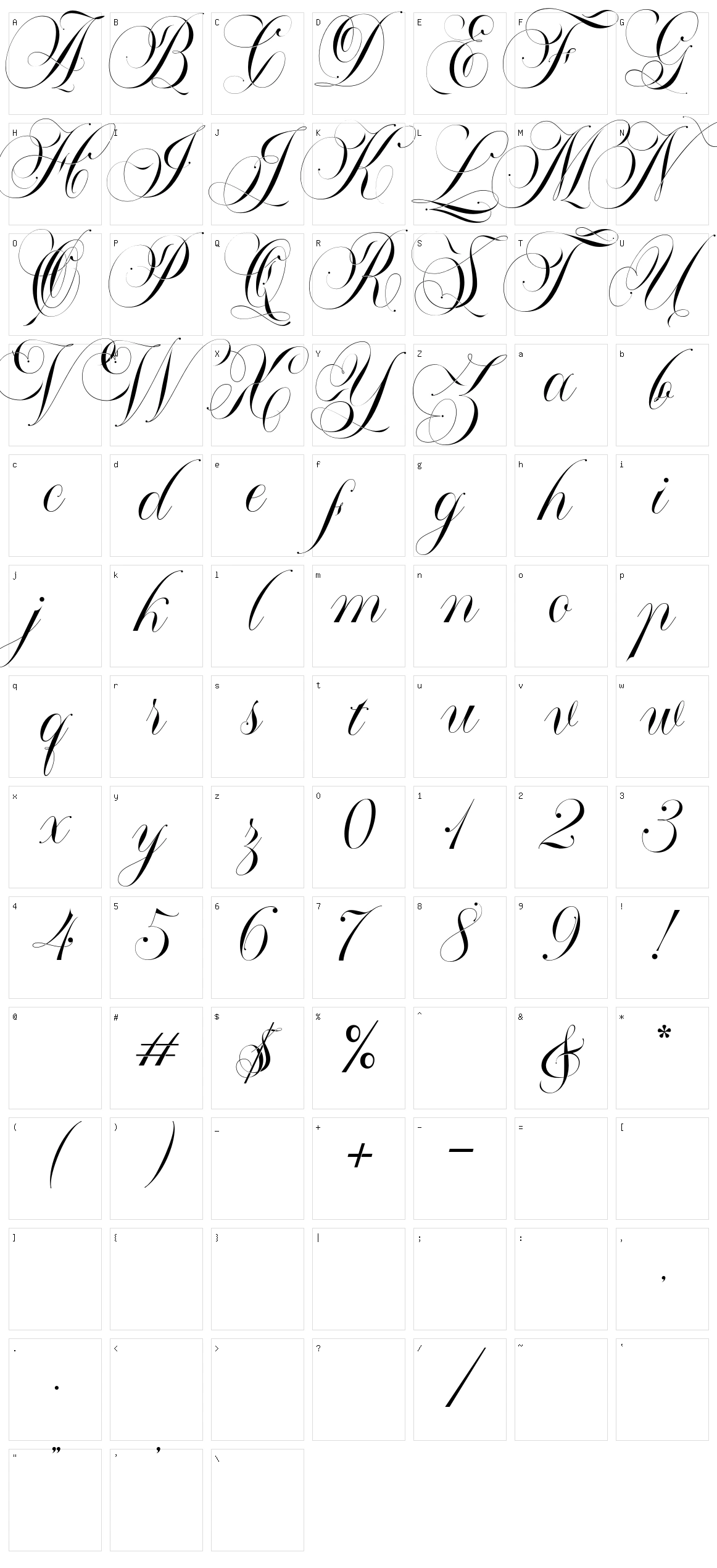 Mallaire Calligraphy Character Set