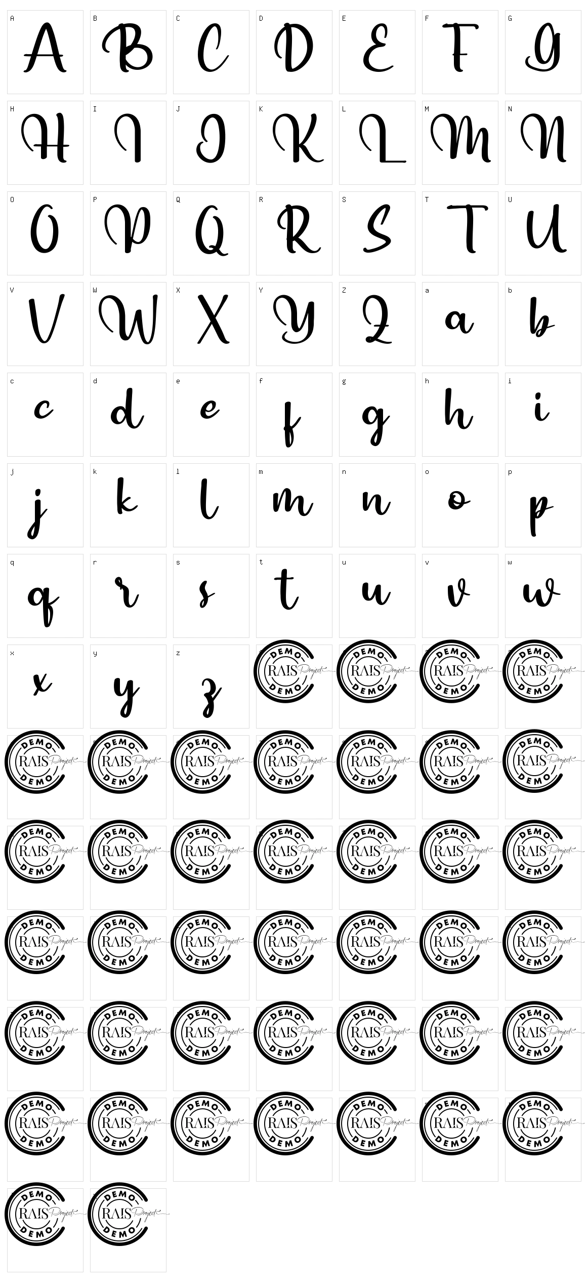 Malven Hills Character Set