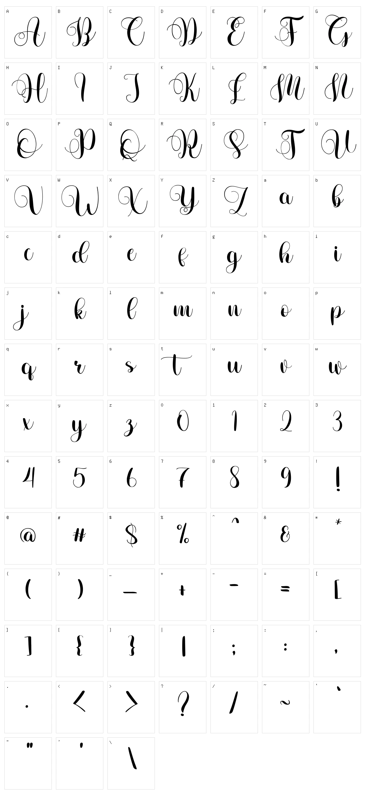 Mamilisa Character Set