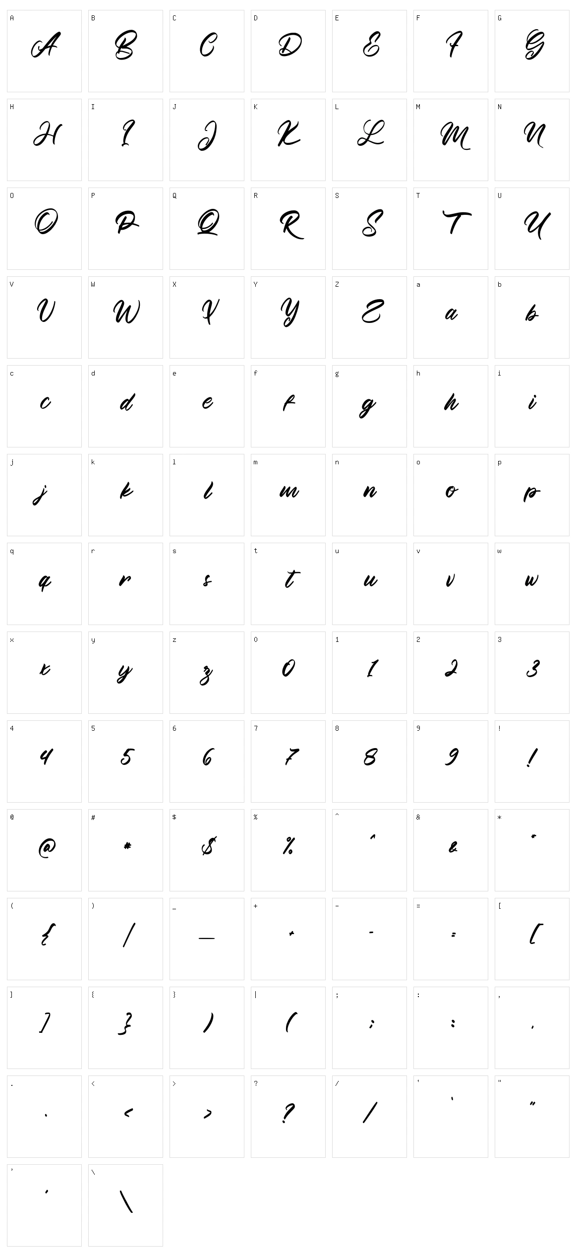 Manthesy Character Set