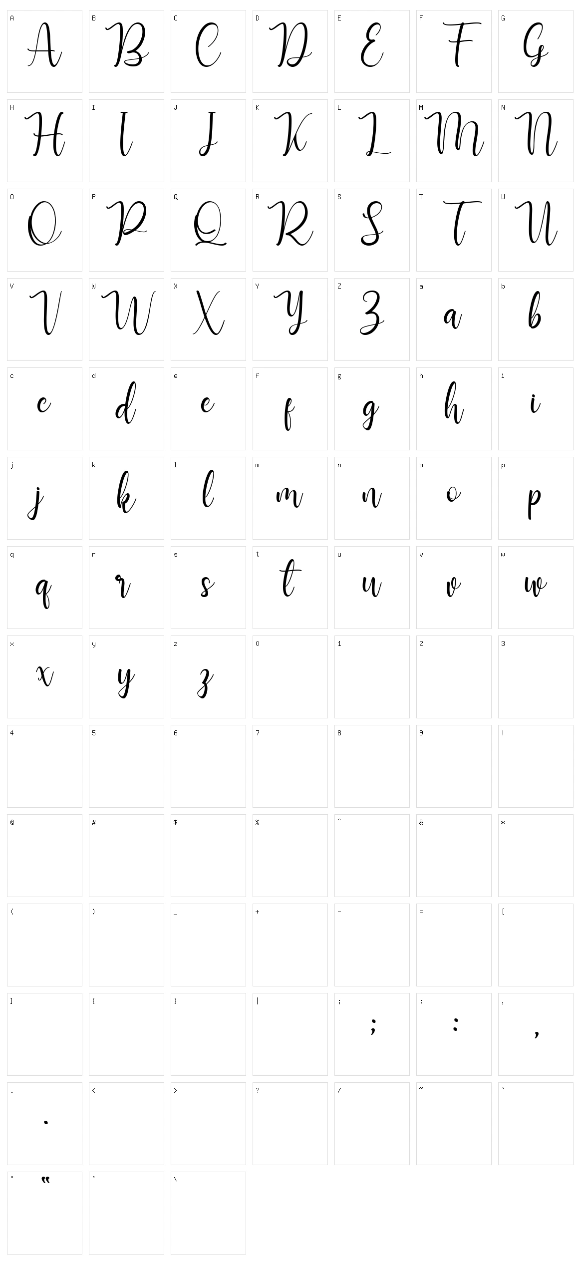 Manthine Character Set