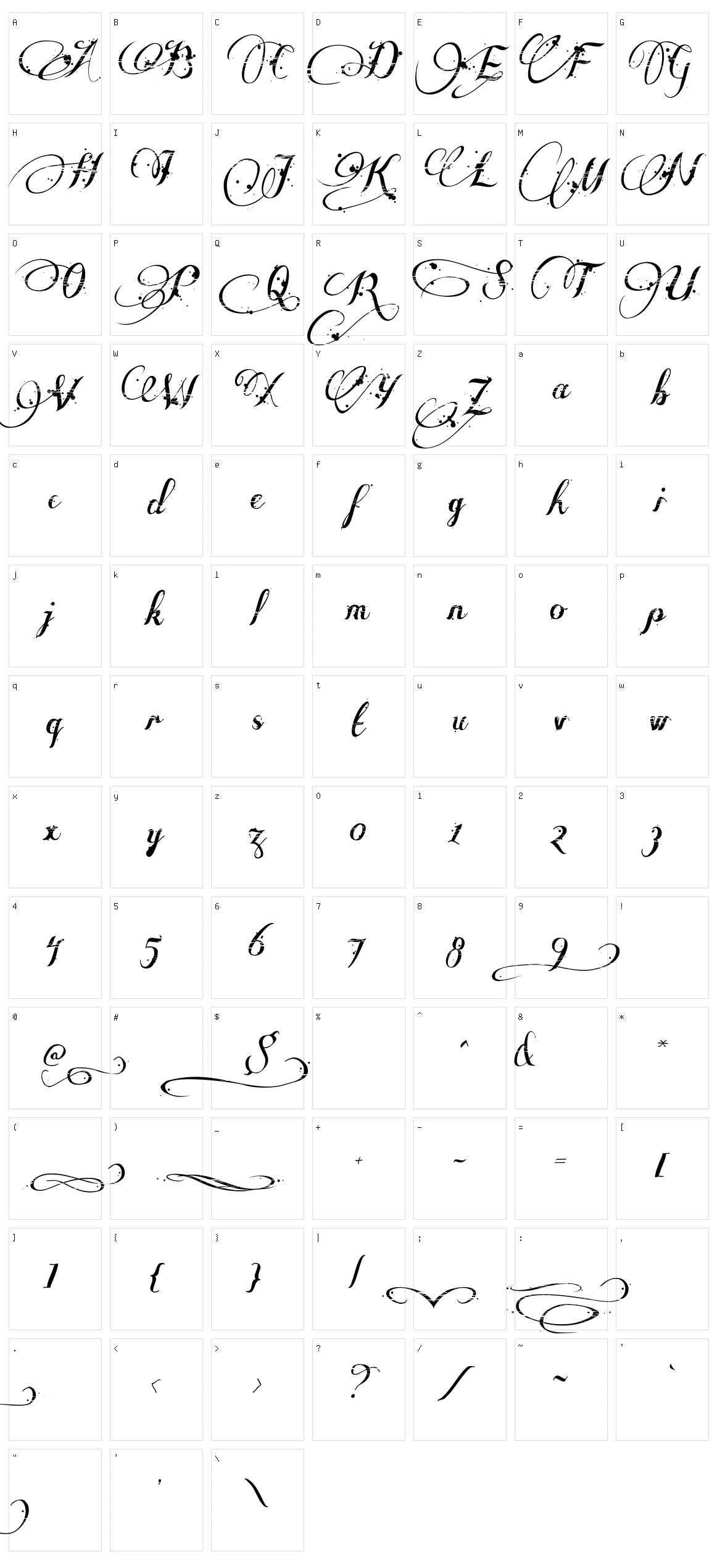 Many Weatz Character Set