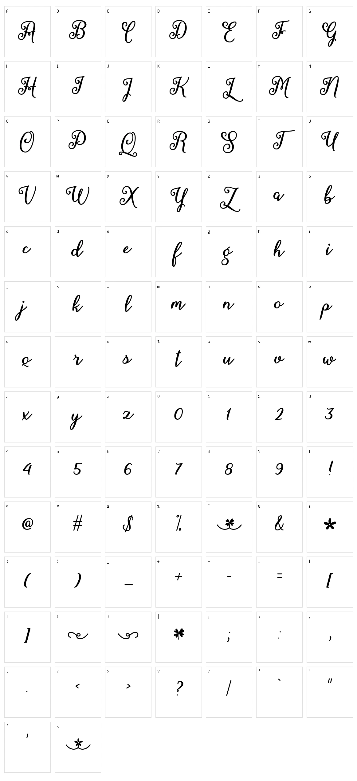 March Calligraphy Character Set