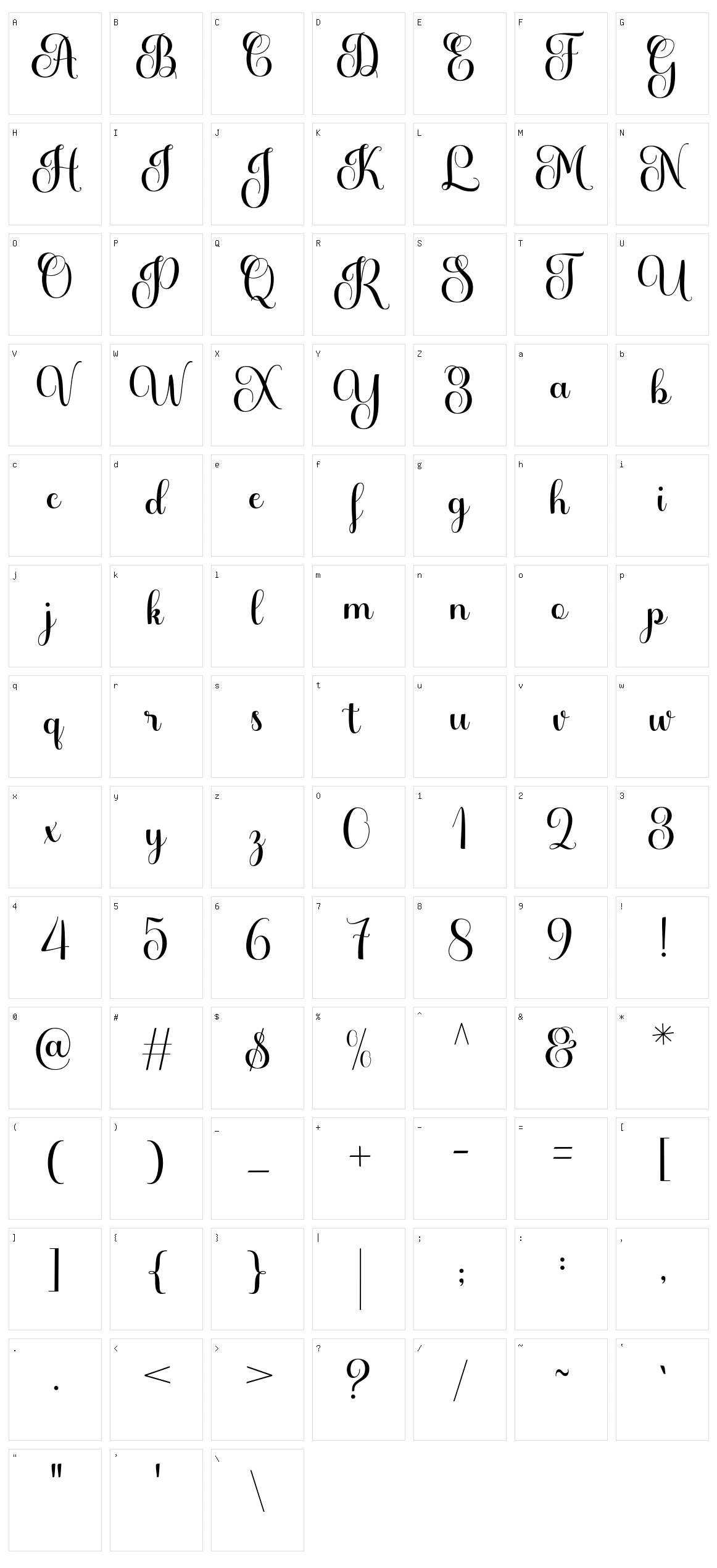 Marcha Character Set