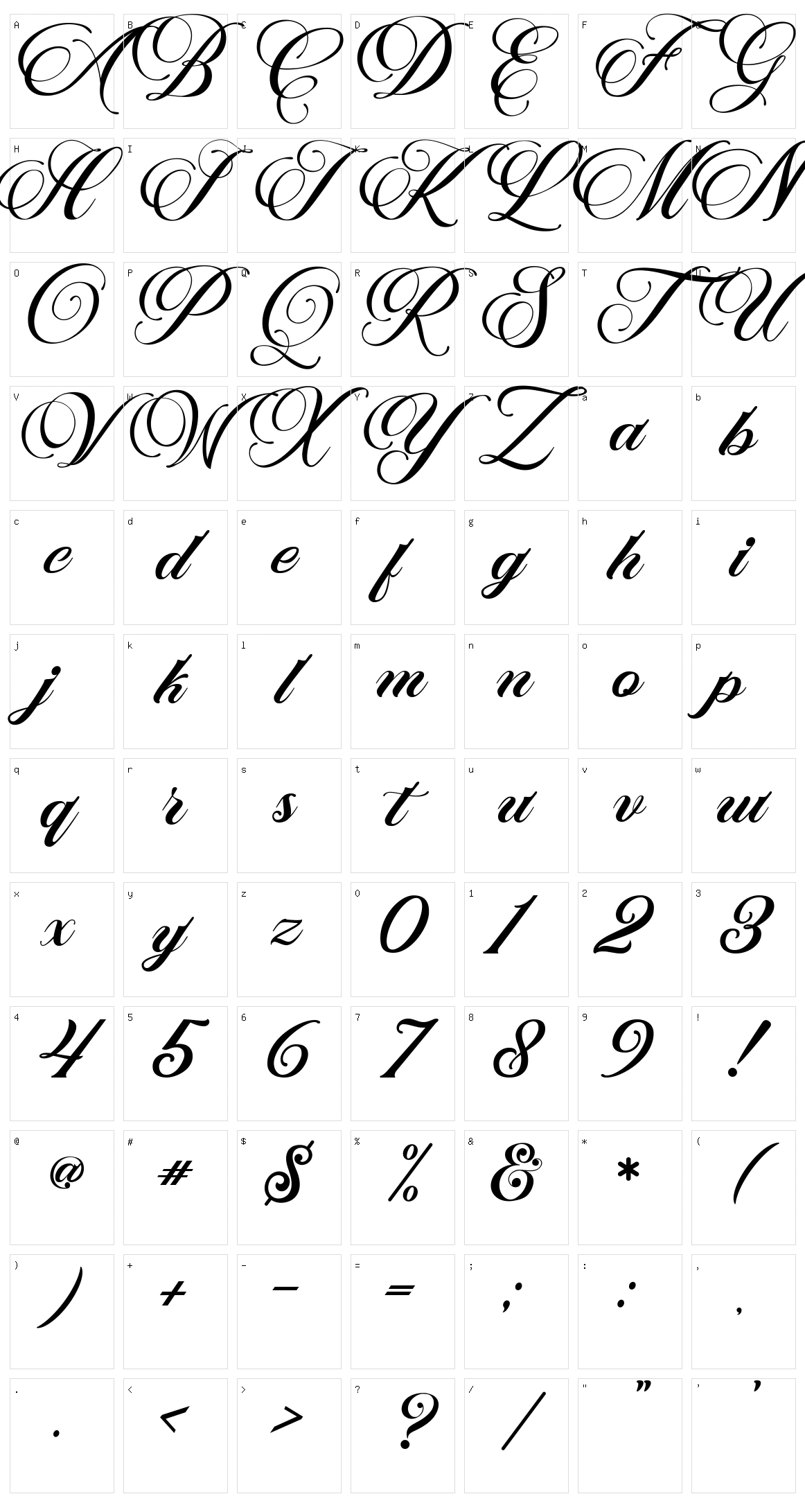 Marchell Character Set