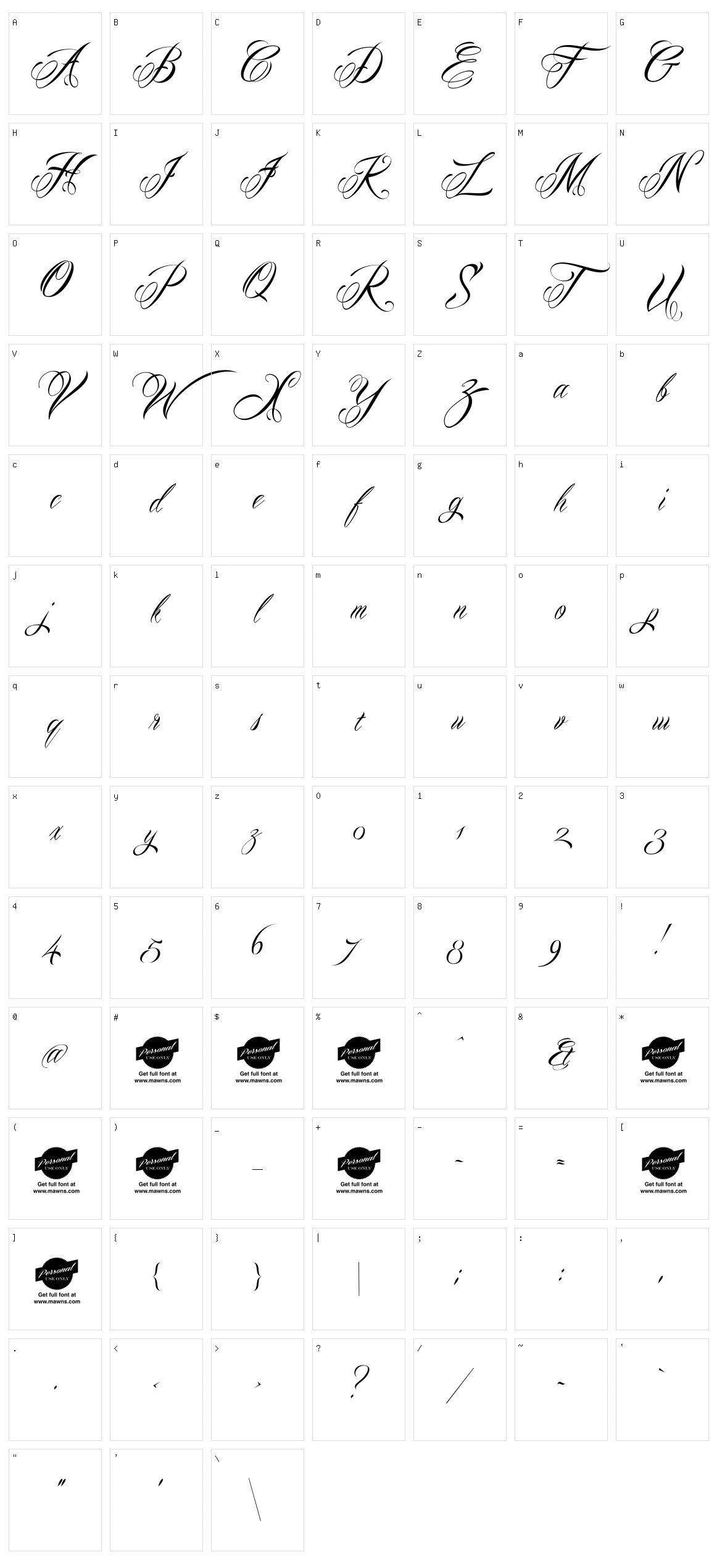 Mardian Character Set
