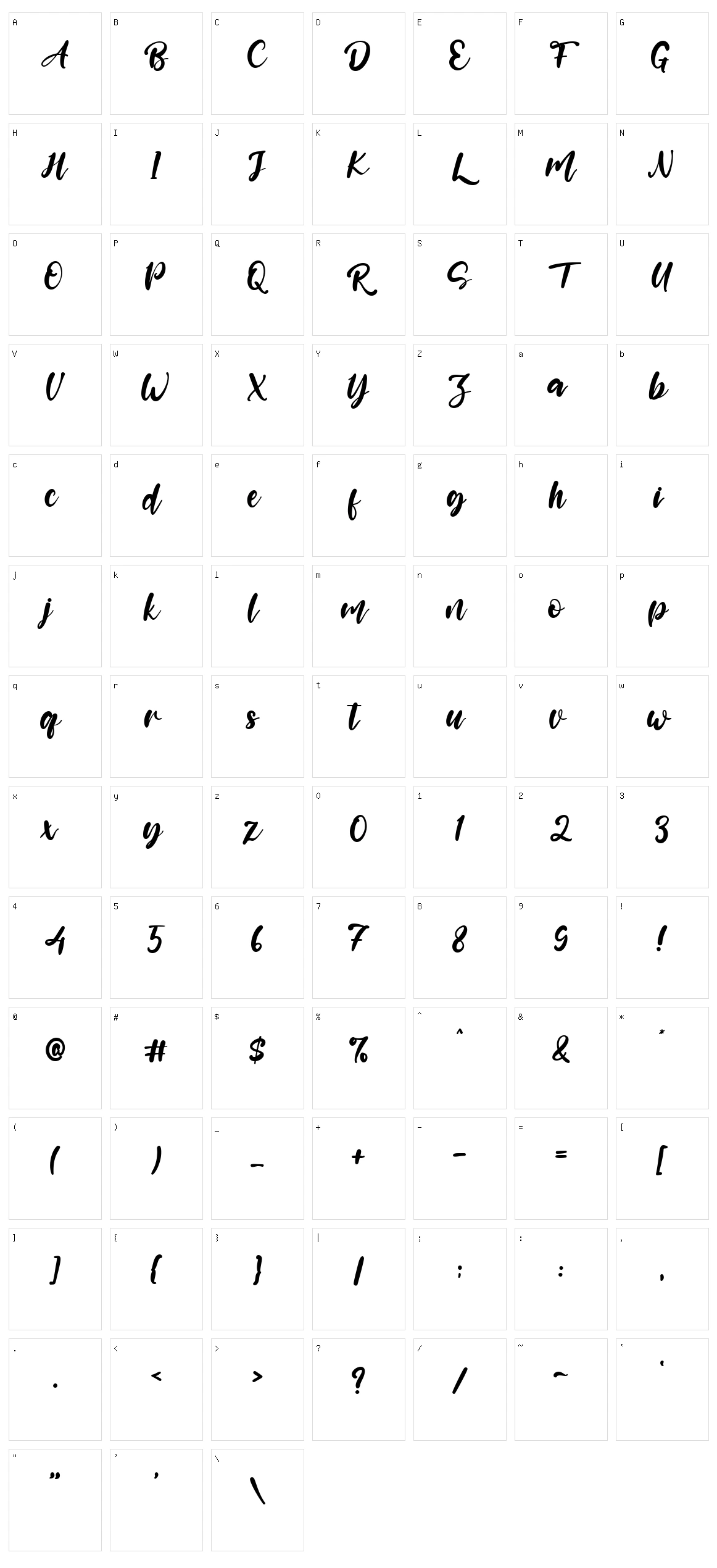 Marghines Character Set