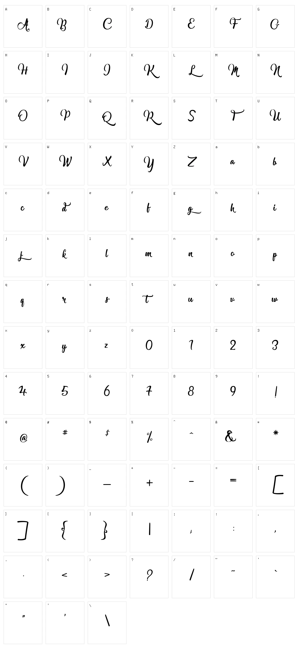 Marguaritas Character Set