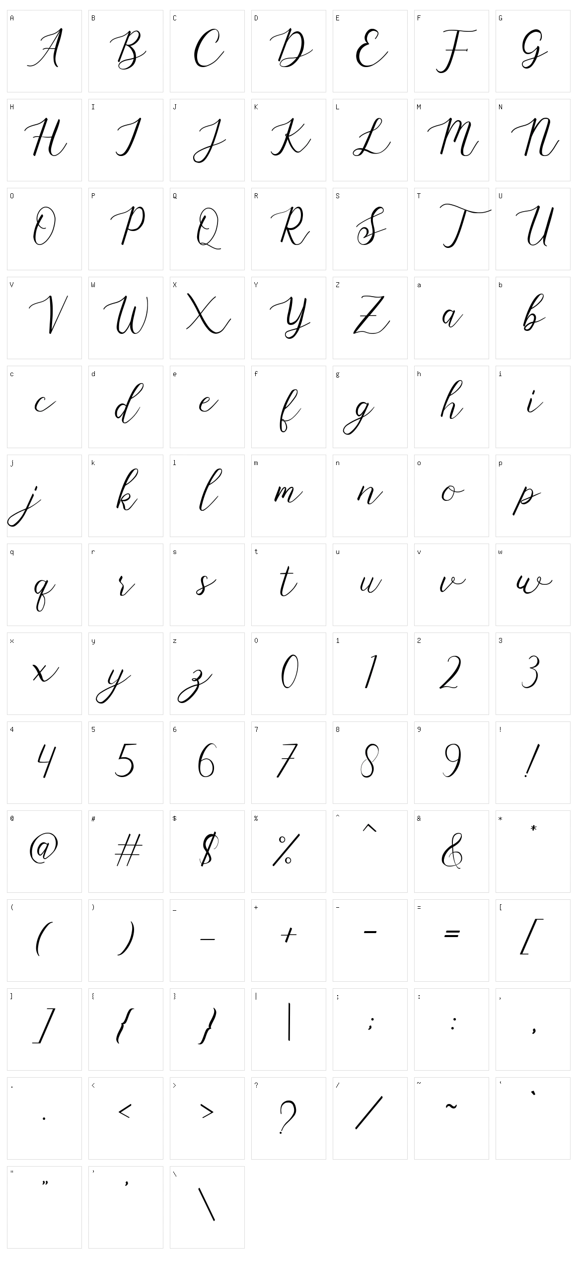 Marlina Character Set