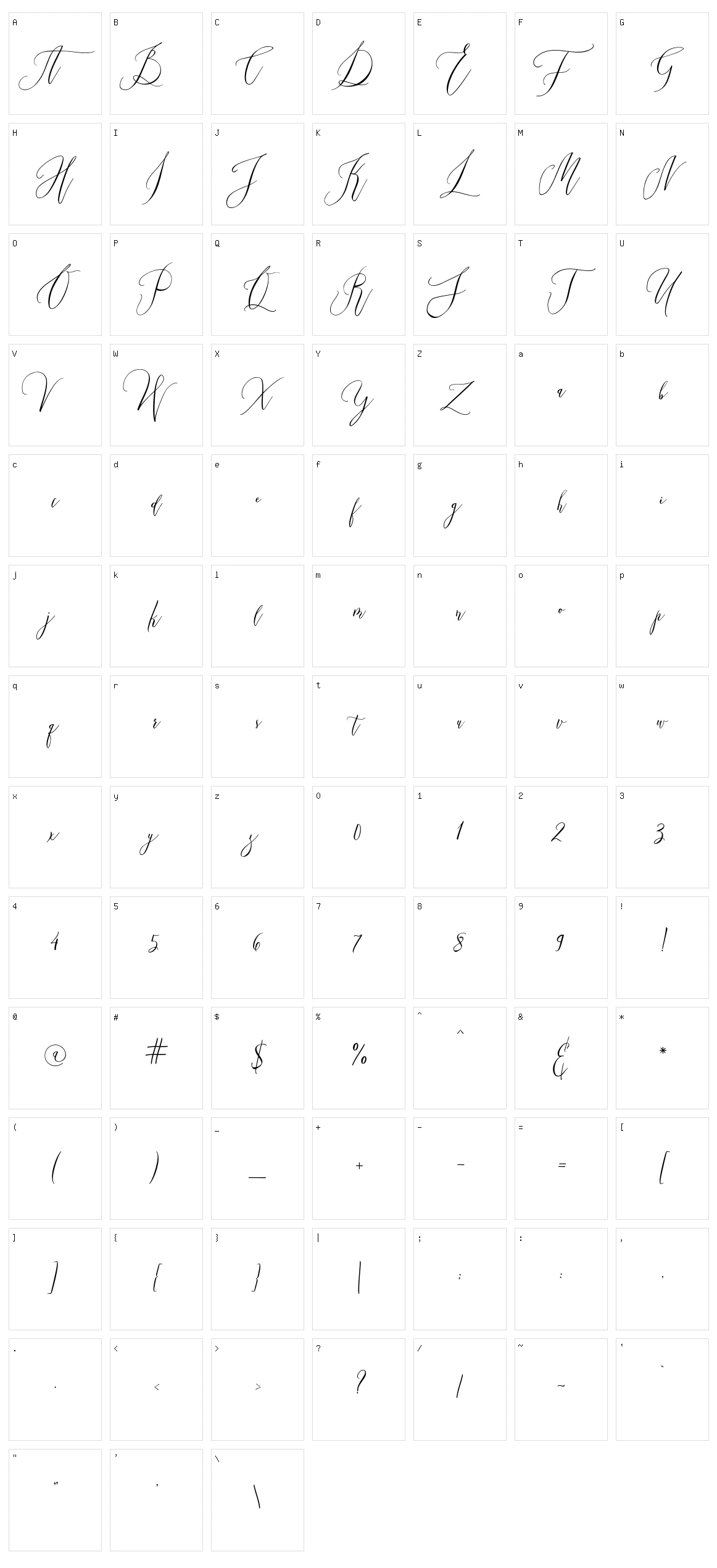 Married Typefaces Character Set