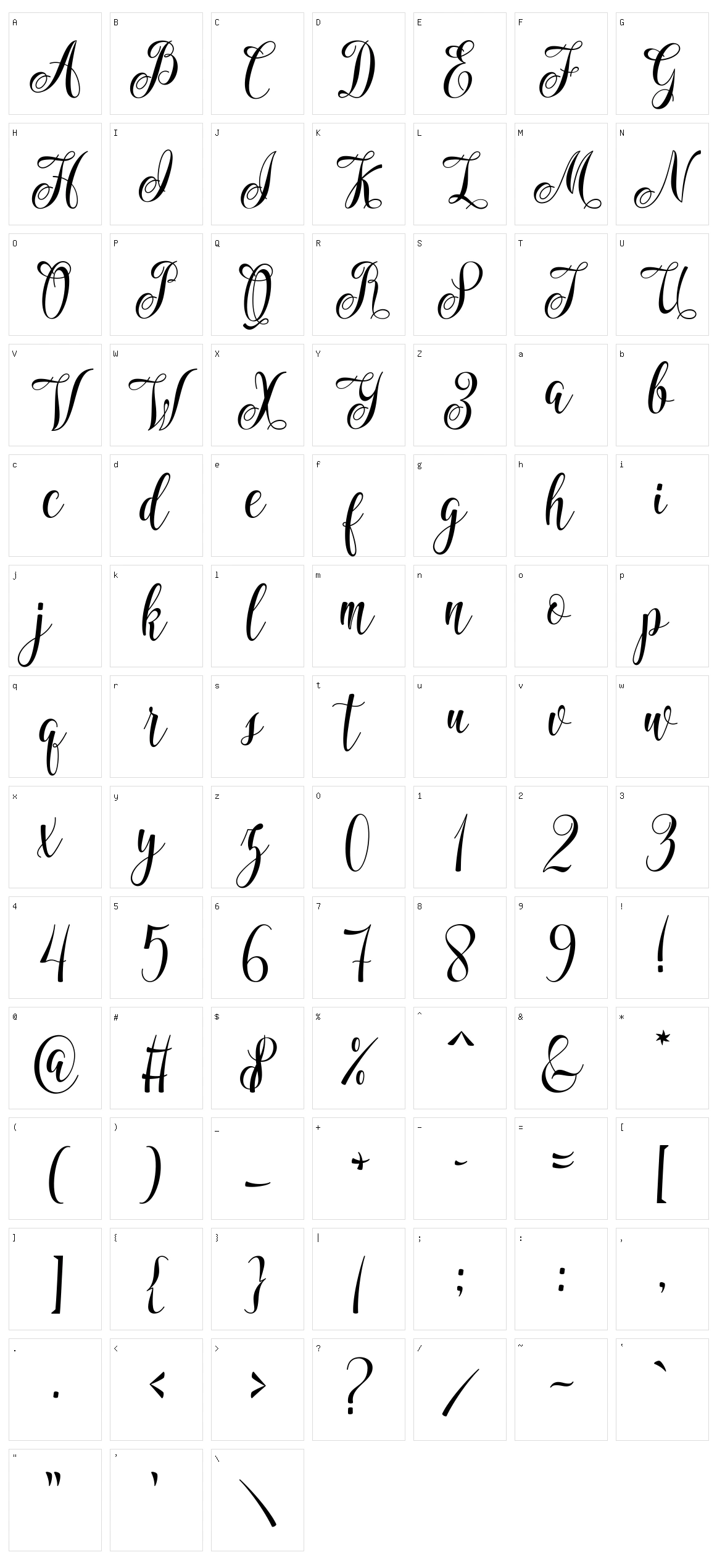 Marshanda Character Set