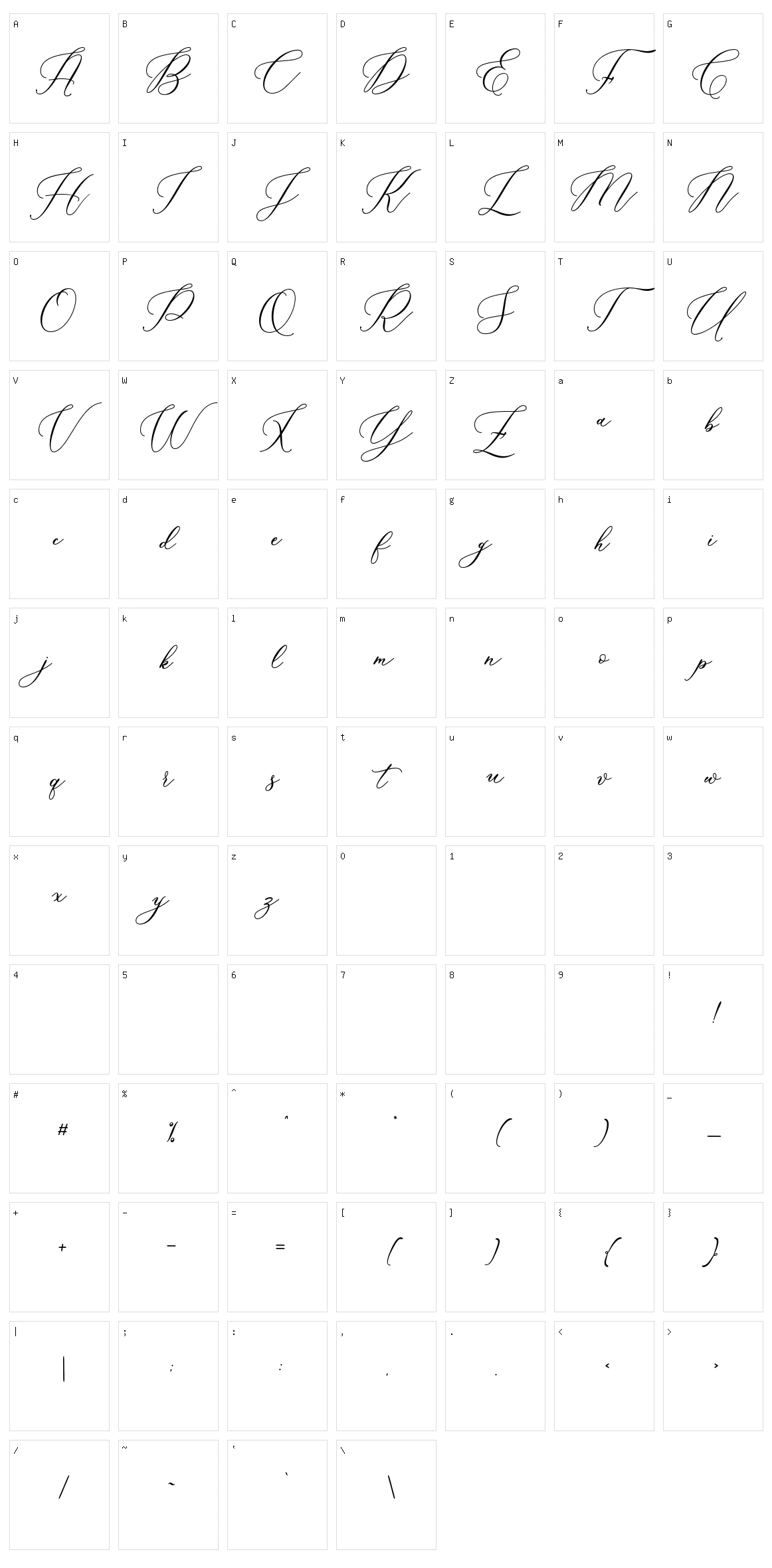 Marshella Character Set