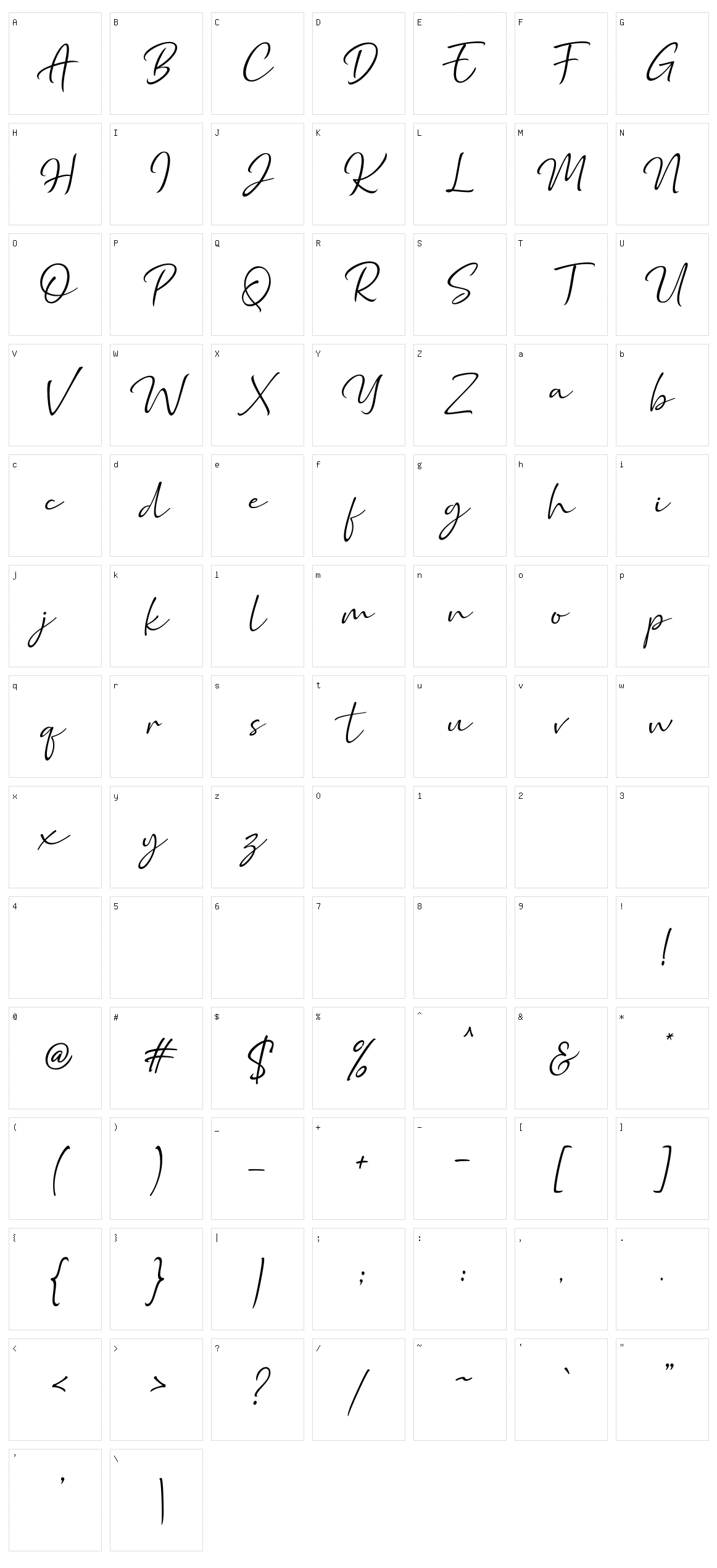 Marthin Character Set