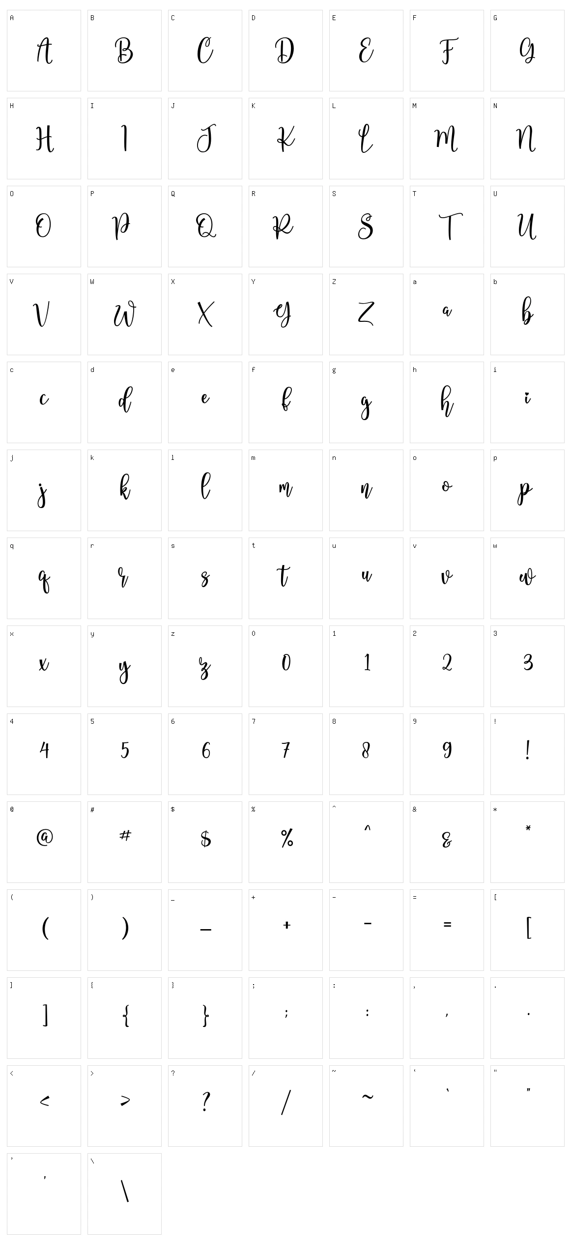 Masterlove Character Set