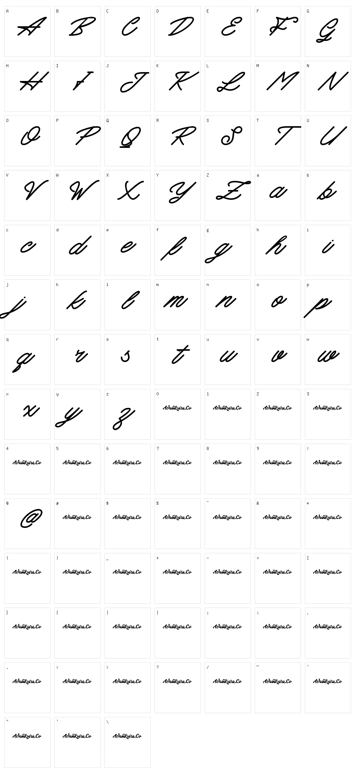 Mattcool Character Set