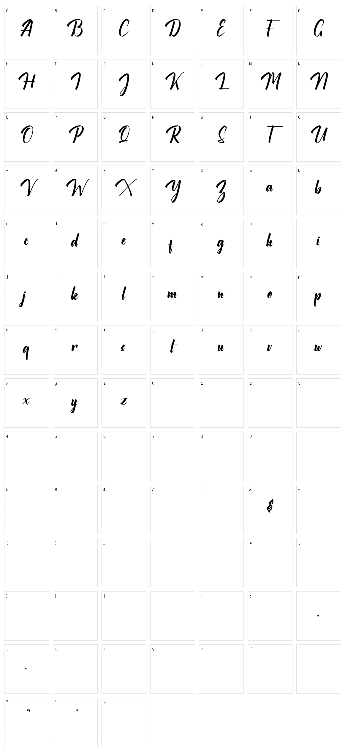 Maylika Calligraphy Character Set
