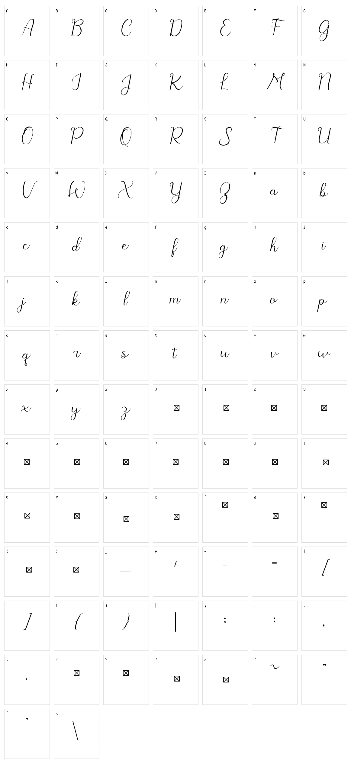 Maysile Character Set