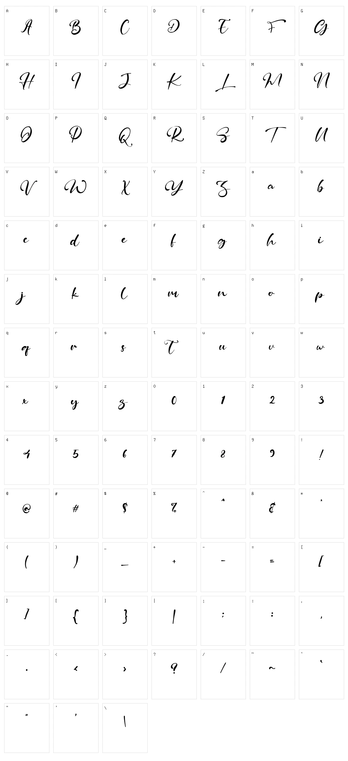 Maystone Character Set