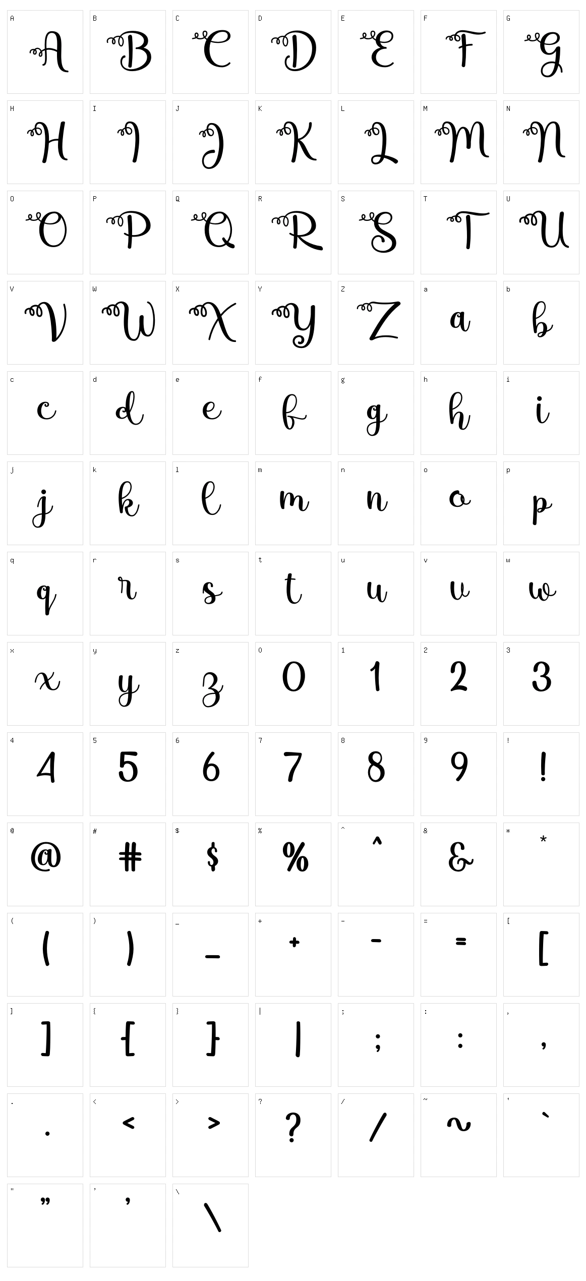 Mbak Endang Character Set