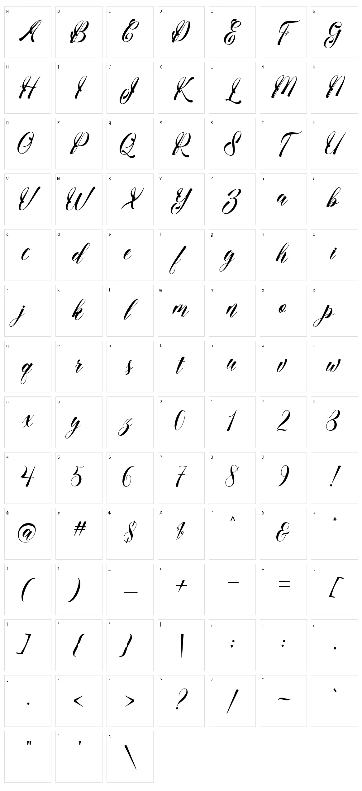 Medina Script Character Set