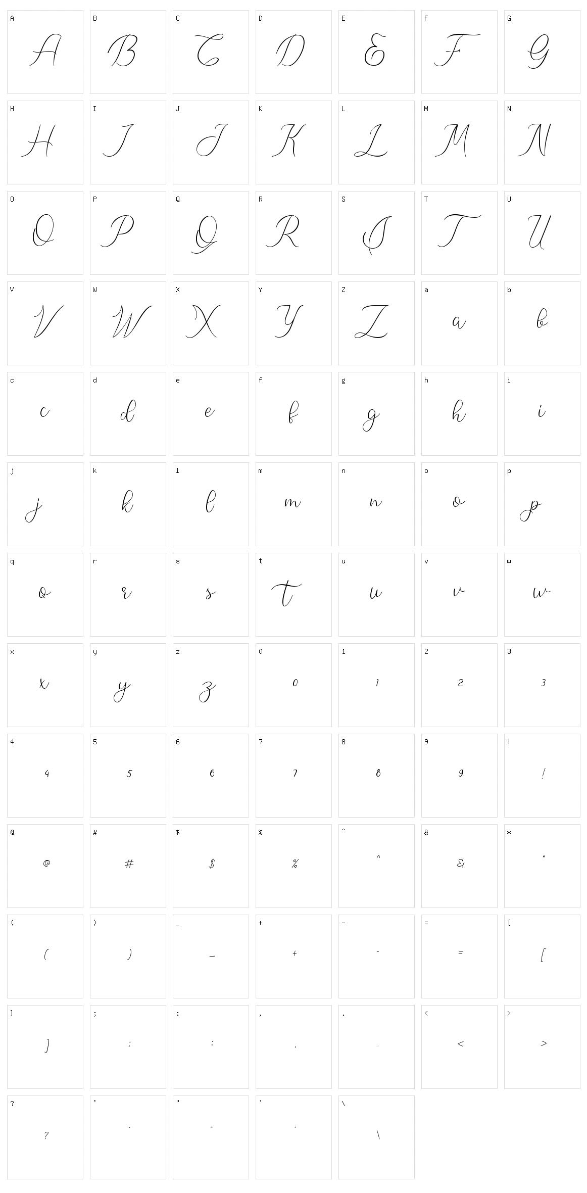 Meillyne Character Set