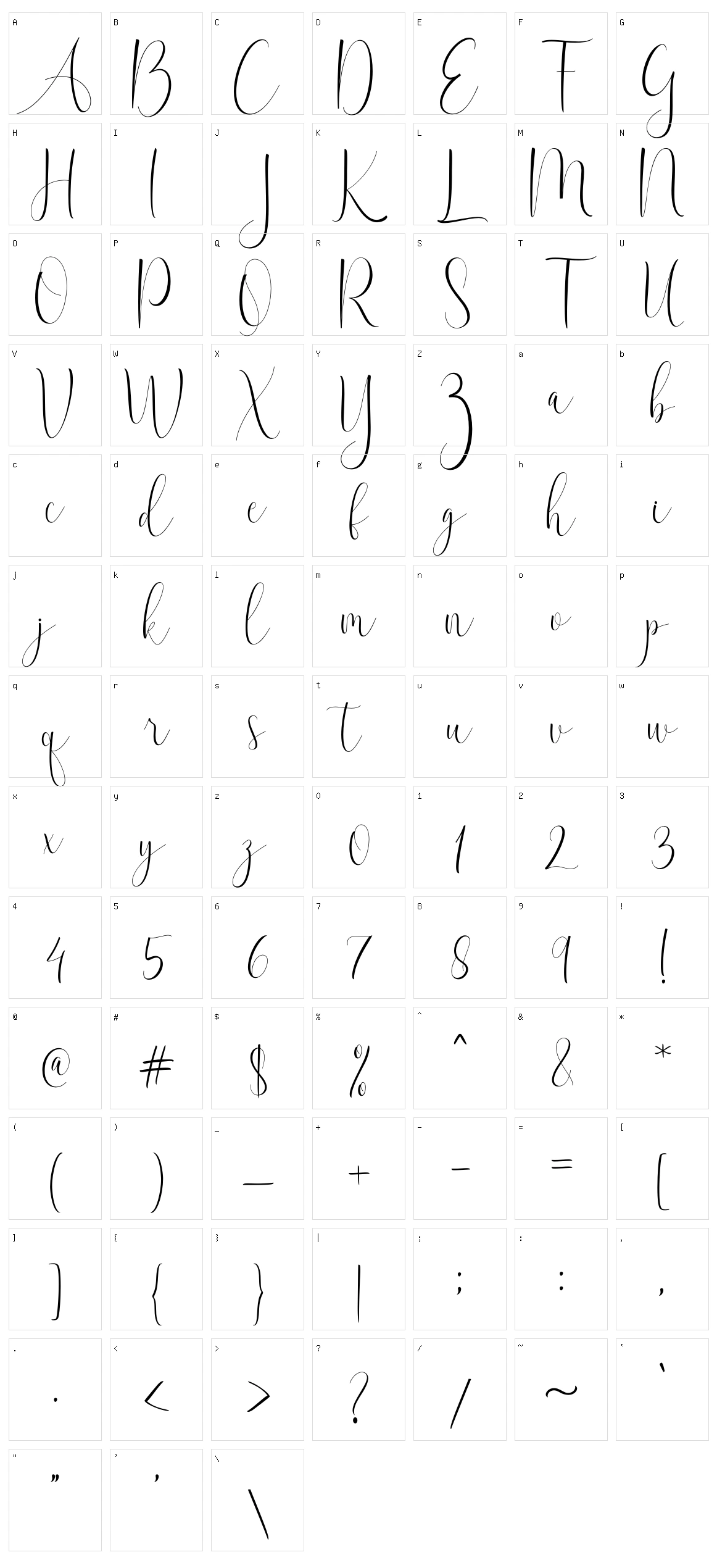 Melodylan Character Set
