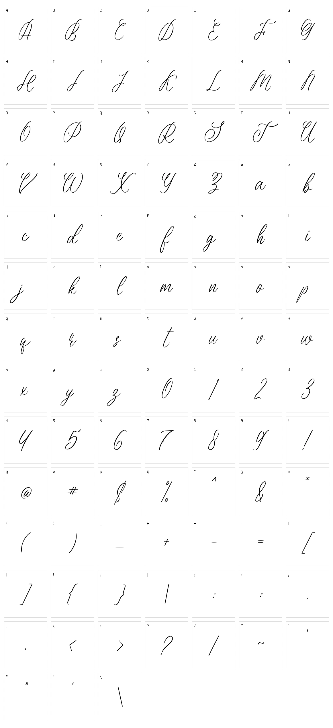 Merlynea Character Set