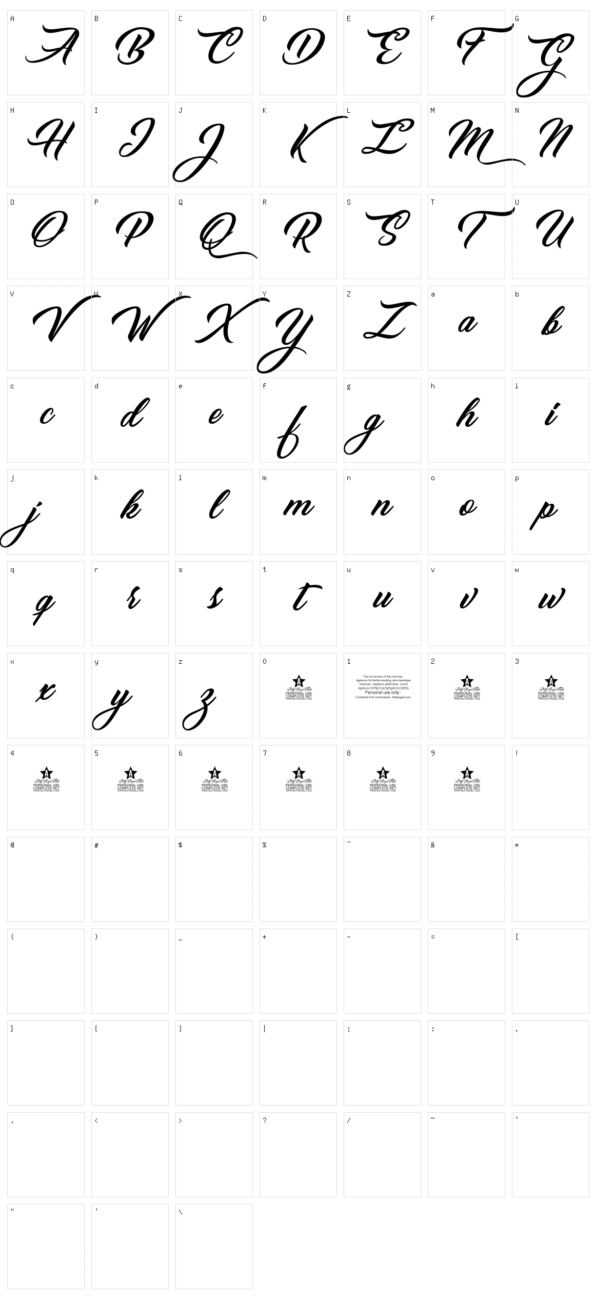 Messenger Pigeons Character Set