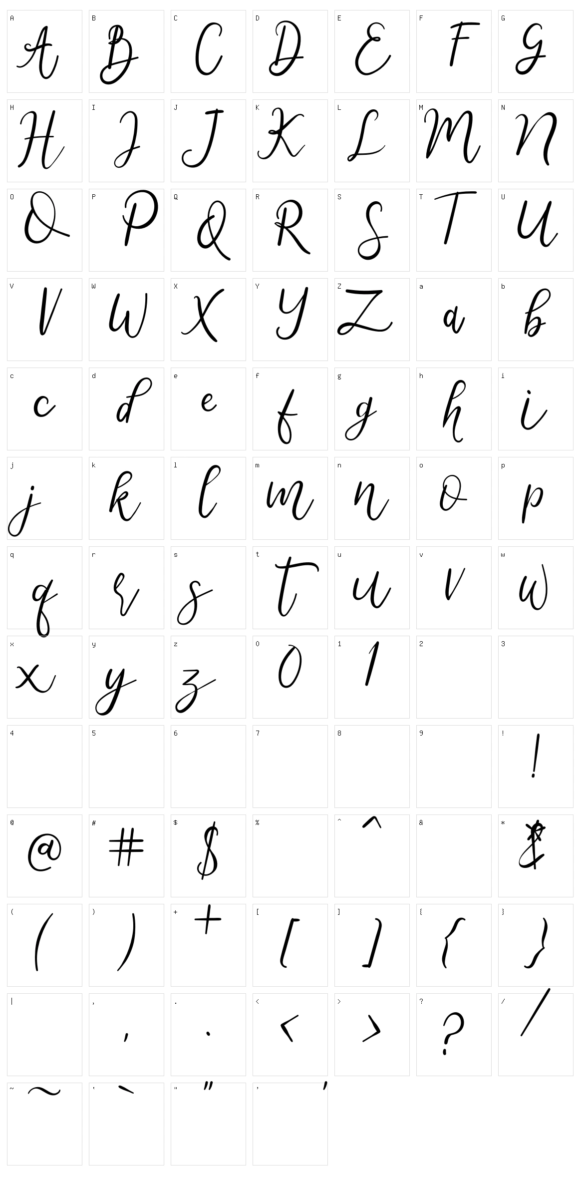 Metteora Character Set