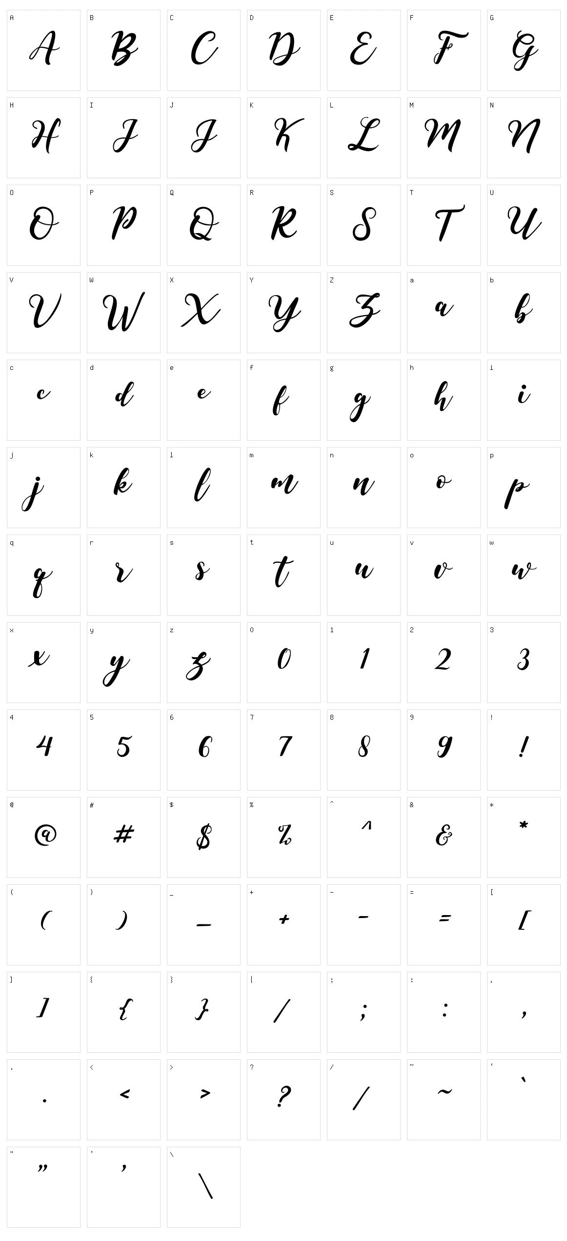 Meysha Character Set