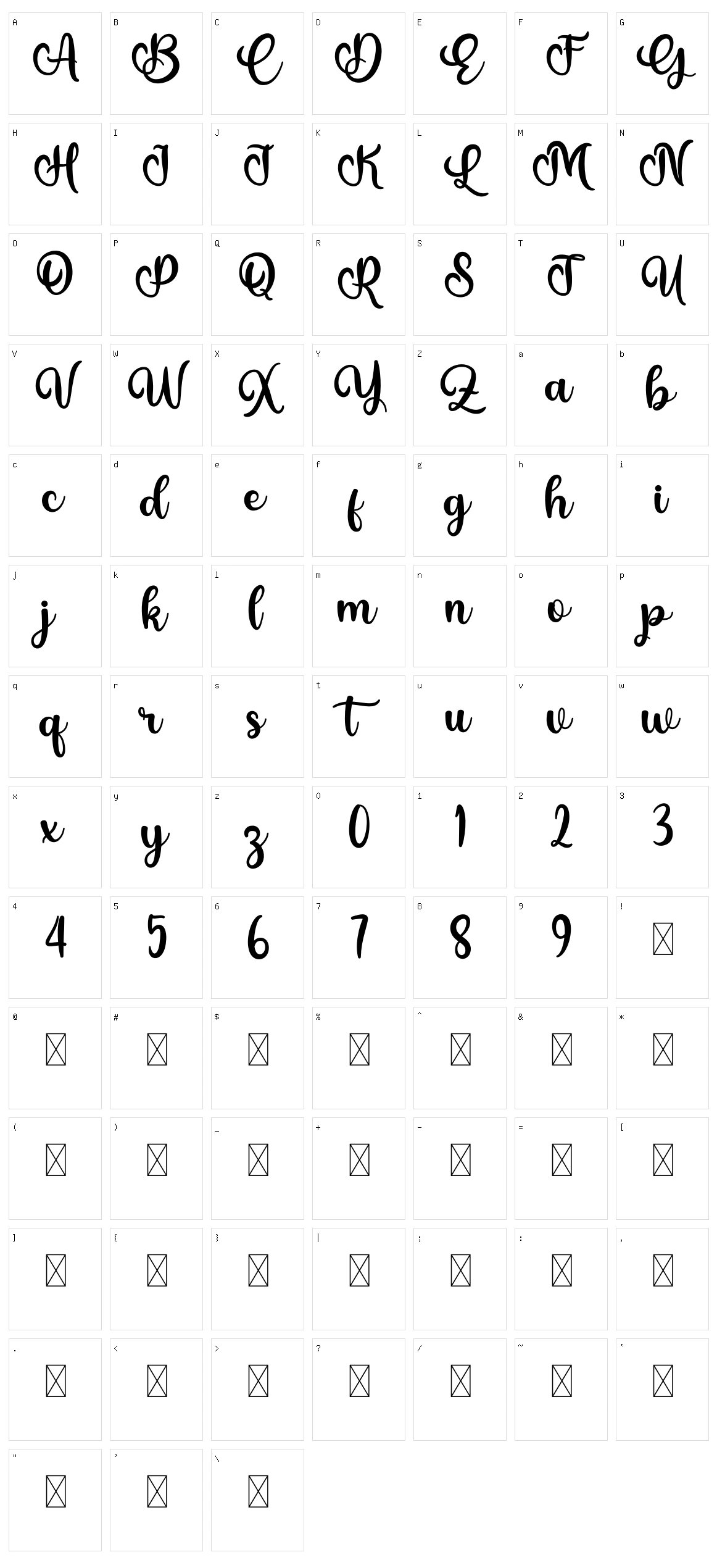 Michalina Character Set