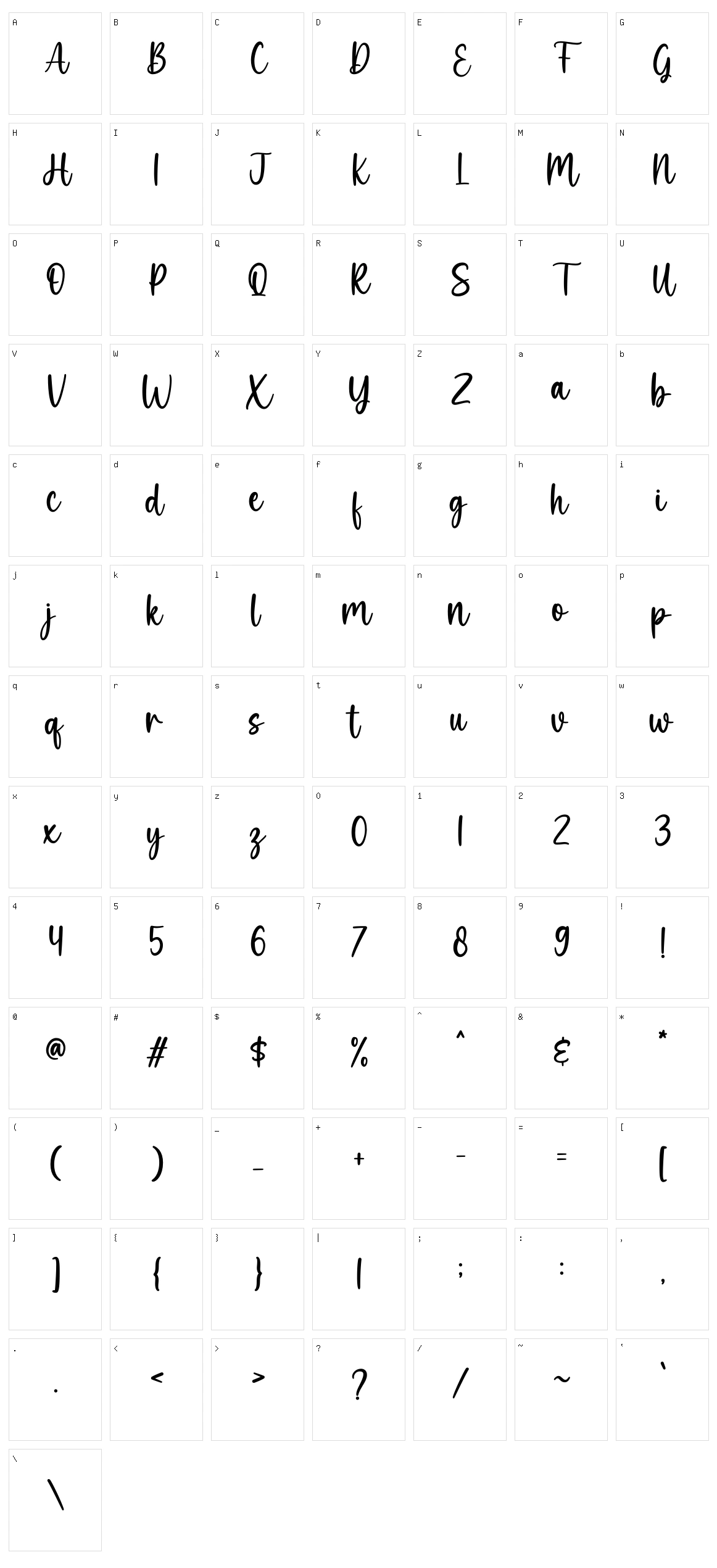 Michele Character Set
